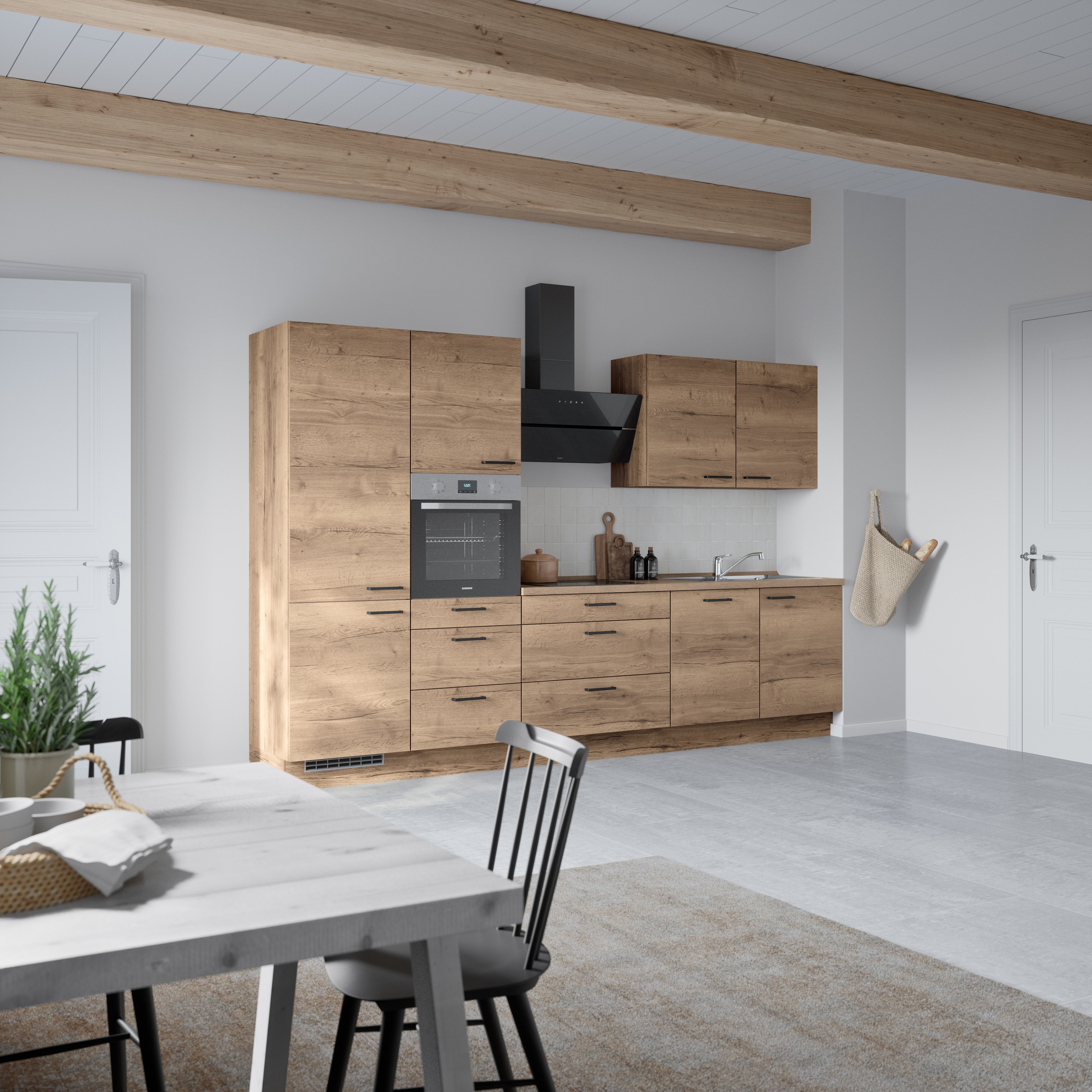 nobilia® Küchenzeile »"Structura II"«, vormontiert, Ausrichtung wählbar, Breite 330 cm, wahlw. mit E-Geräten