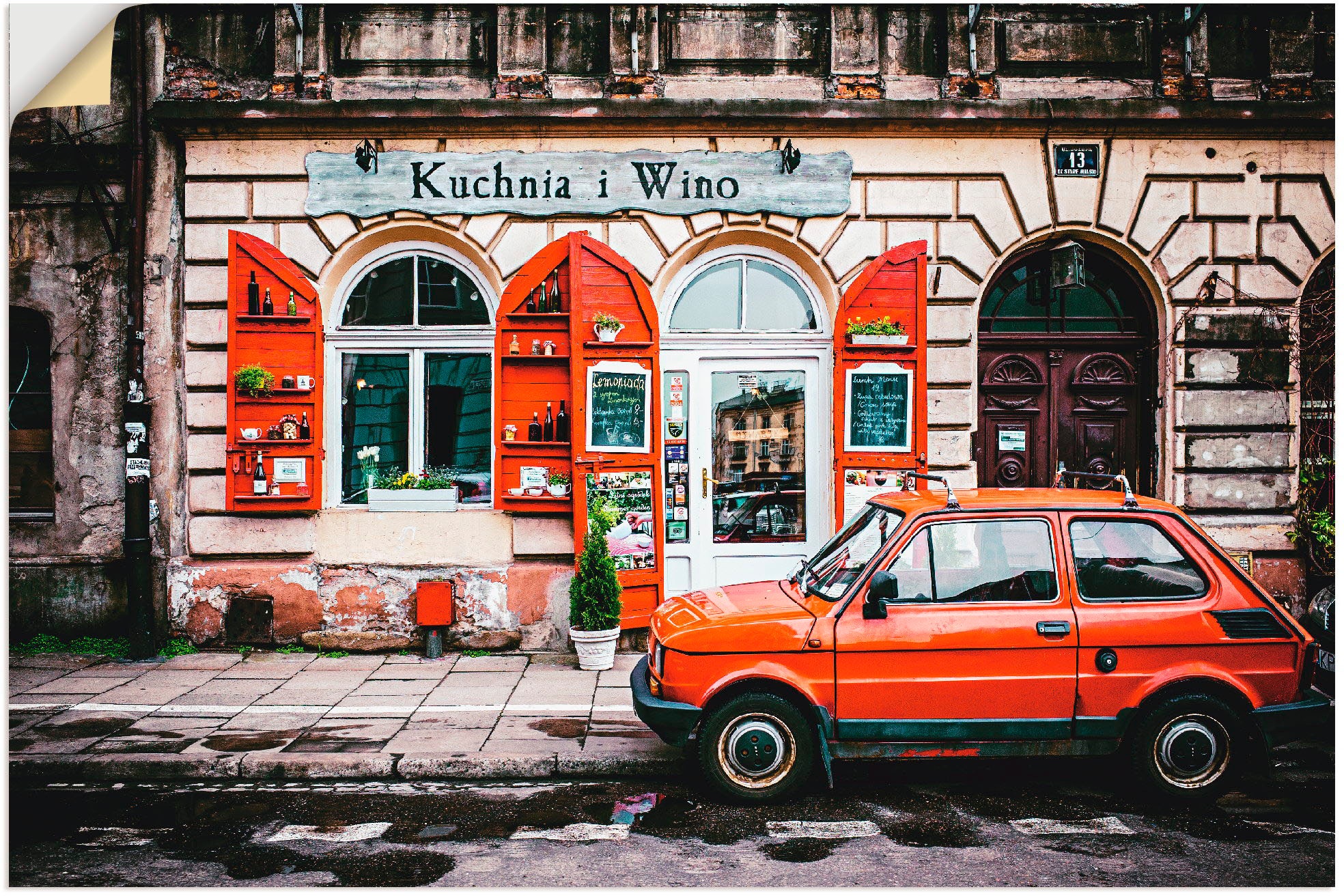 Artland Wandbild »Kuchnia Auto, Größen Wandaufkleber bestellen Poster | in (1 Wino St.), i Kraków«, oder BAUR als in Leinwandbild, versch. Alubild