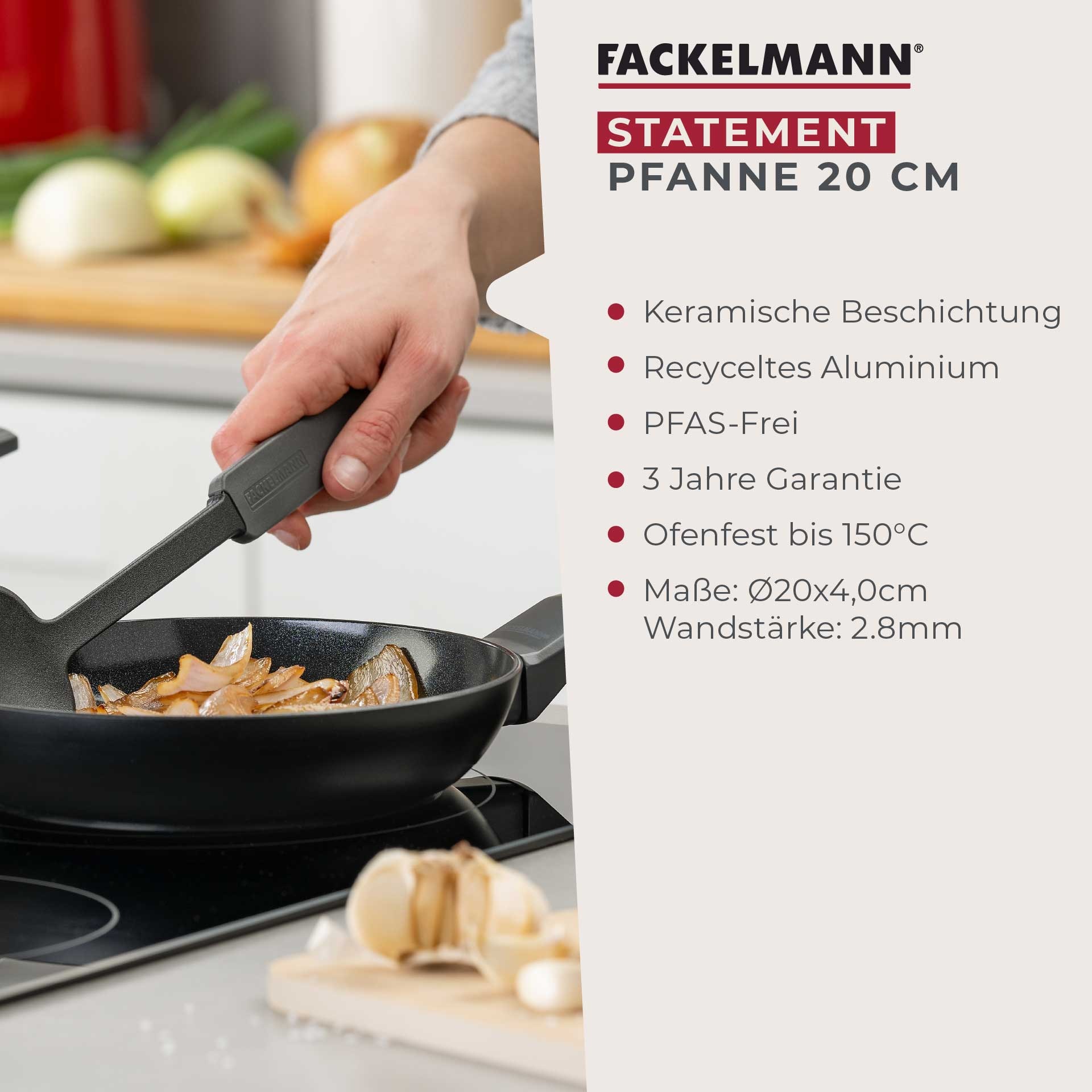 FACKELMANN Bratpfanne »Statement«, Aluminium, (Set, 3 tlg.), 3er Pfannenset Statement – Bratpfannen, Kochpfannen, Aluminium-Pfannen