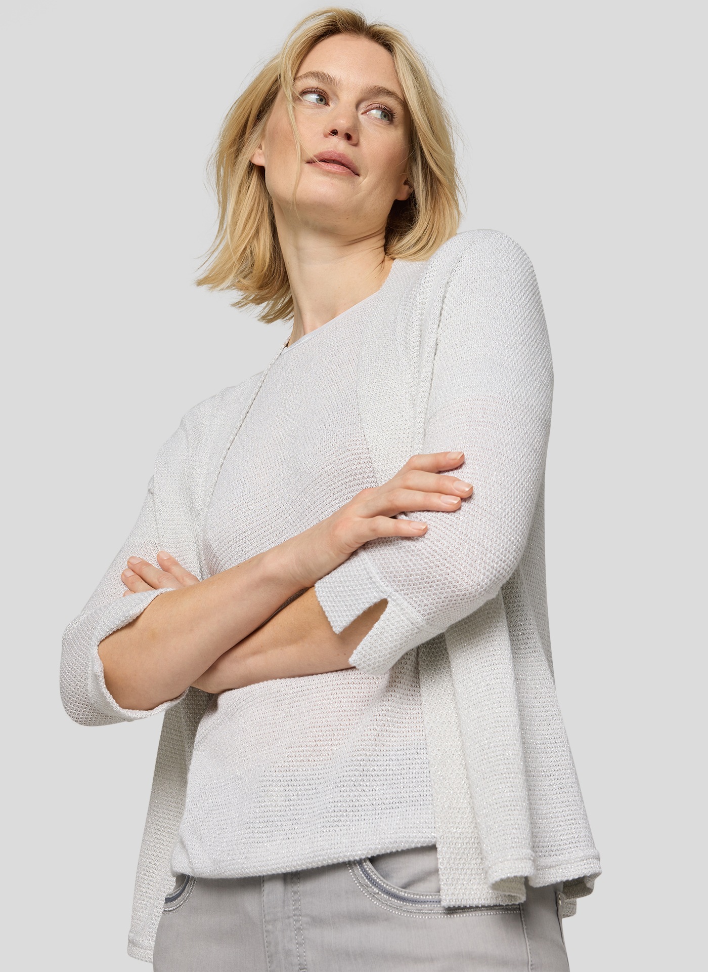 Rabe Strickjacke ohne Verschluss, mit Glitzer-Details günstig online kaufen