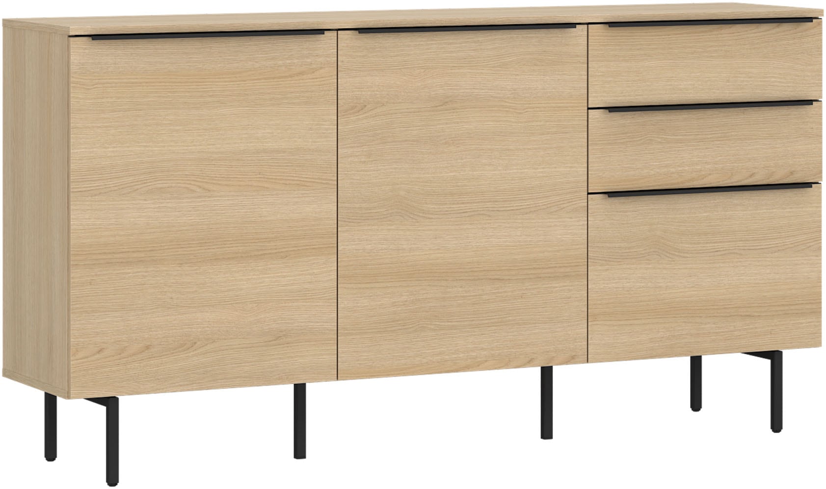 TOM TAILOR HOME Kommode Lowboard, Breite 165 cm,3 Türen,2 Schubladen, viel Stauraum