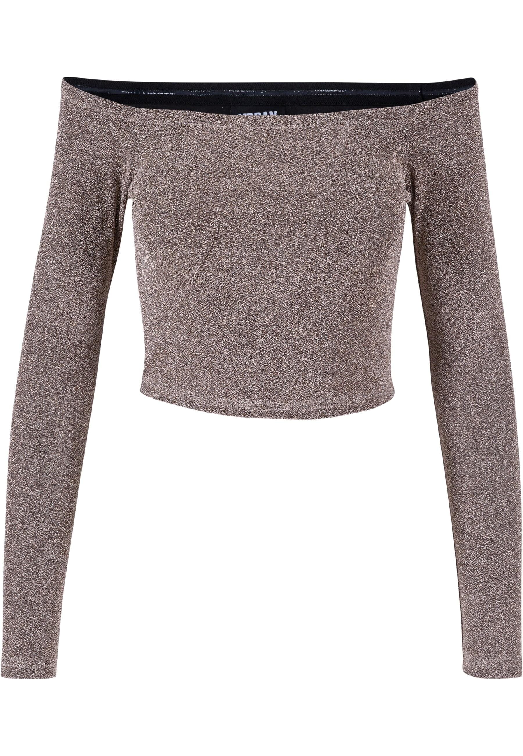 URBAN CLASSICS Longsleeve "Urban Classics Damen Ladies Off Shoulder Glitter Longsleeve"