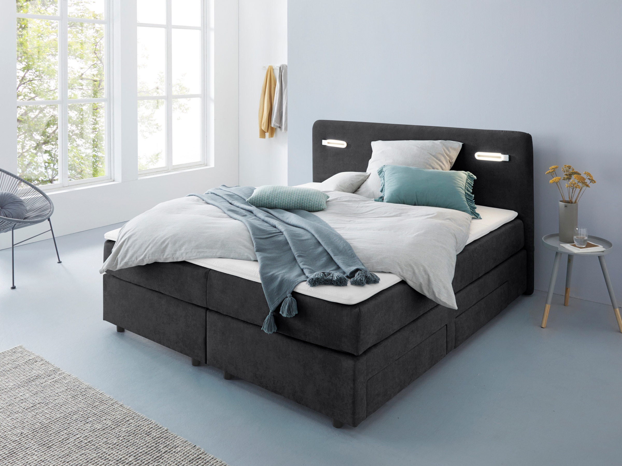 Home affaire "Luan" Schubkästen, LED-Beleuchtung und Topper, in Breite 120 günstig online kaufen