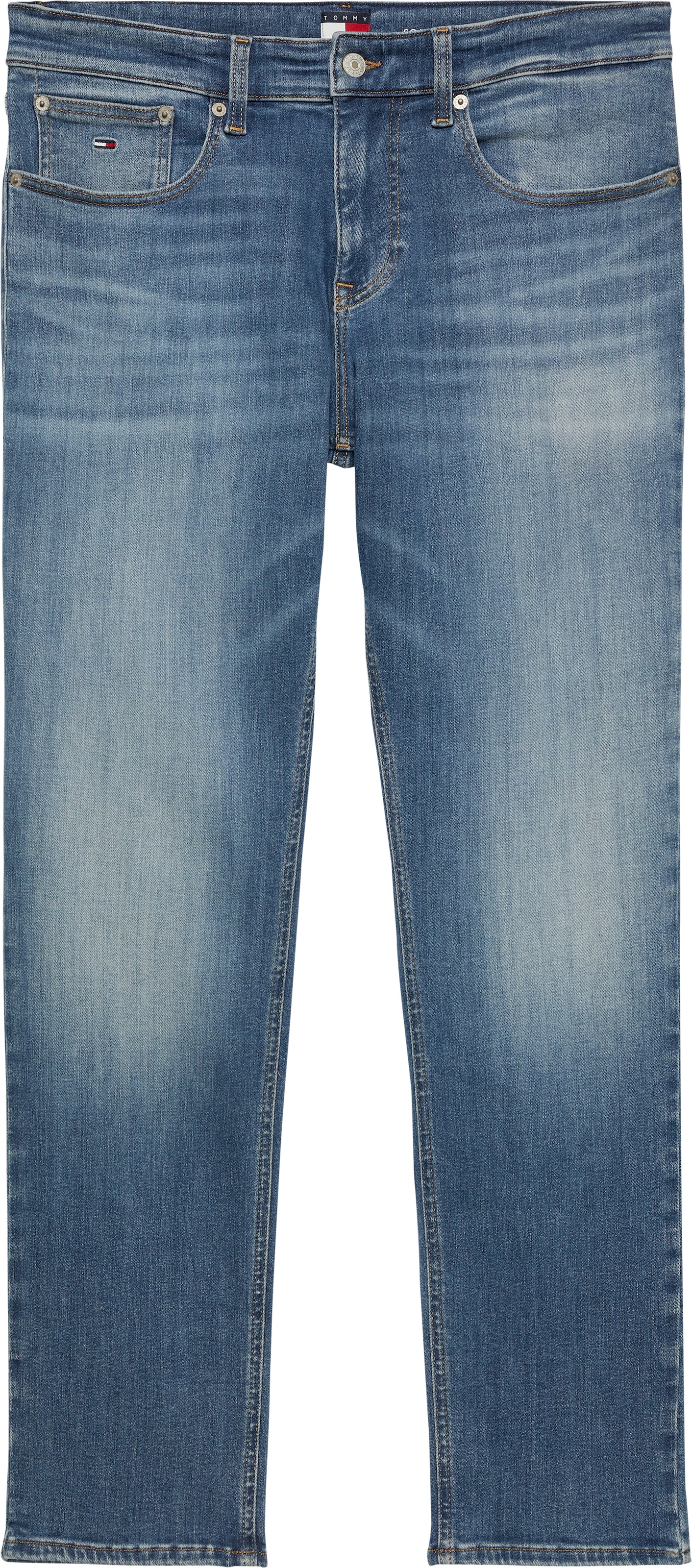 Tommy Jeans Gerade Jeans »SCANTON SLIM BI0234«, Mit Markenlabel aus Leder hinten