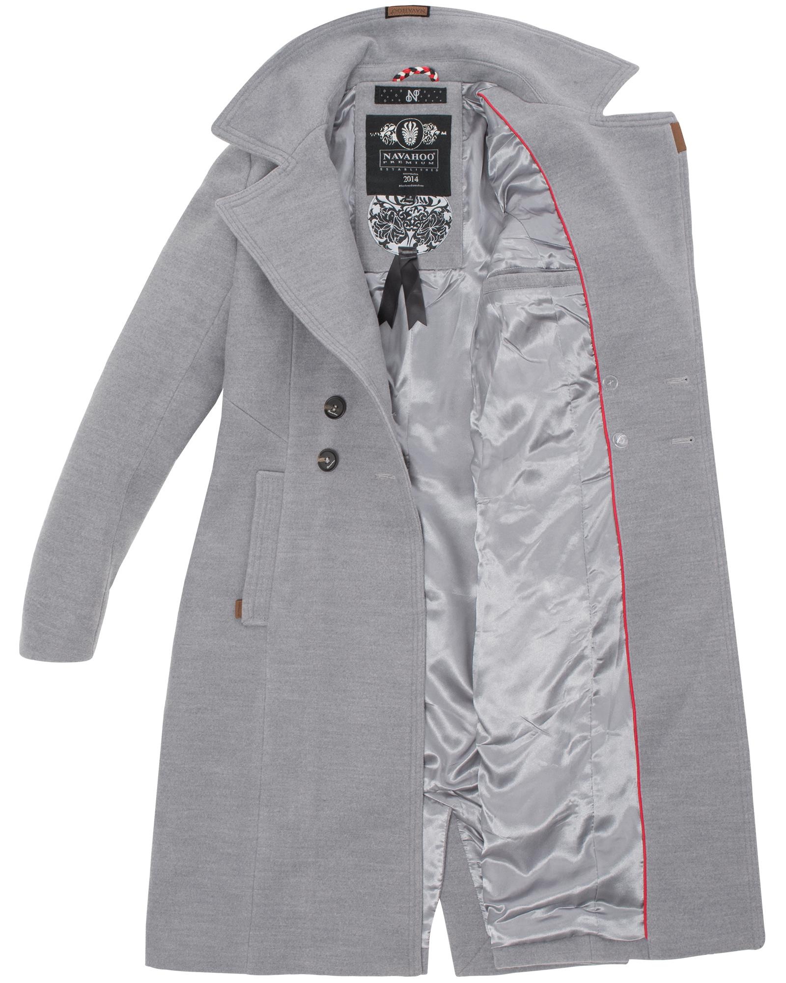 Navahoo Wintermantel »Wooly«, edler Damen Trenchcoat in Wollmantel-Optik