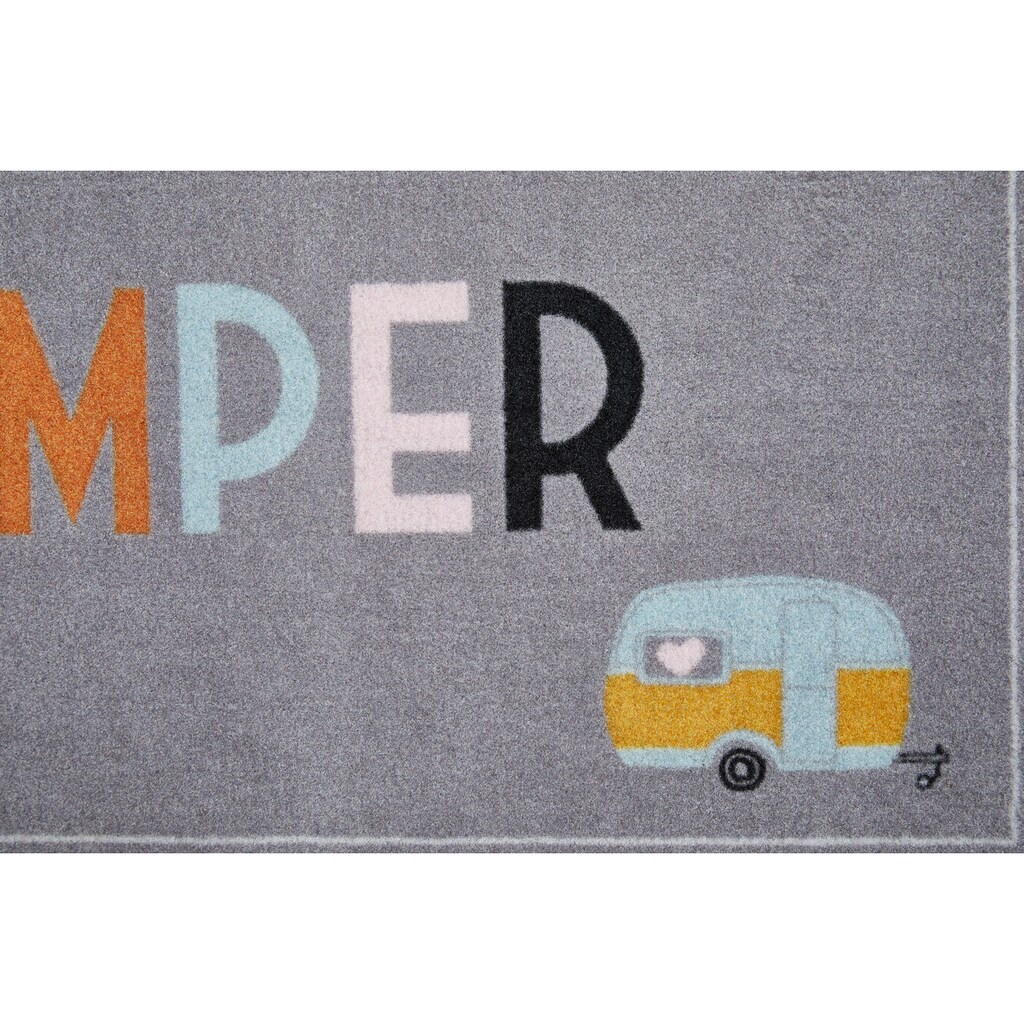 my home Läufer »Camping«, rechteckig, mit Schriftzug, ideal für Camper & Wohnwagen, In- und Outdoor geeignet