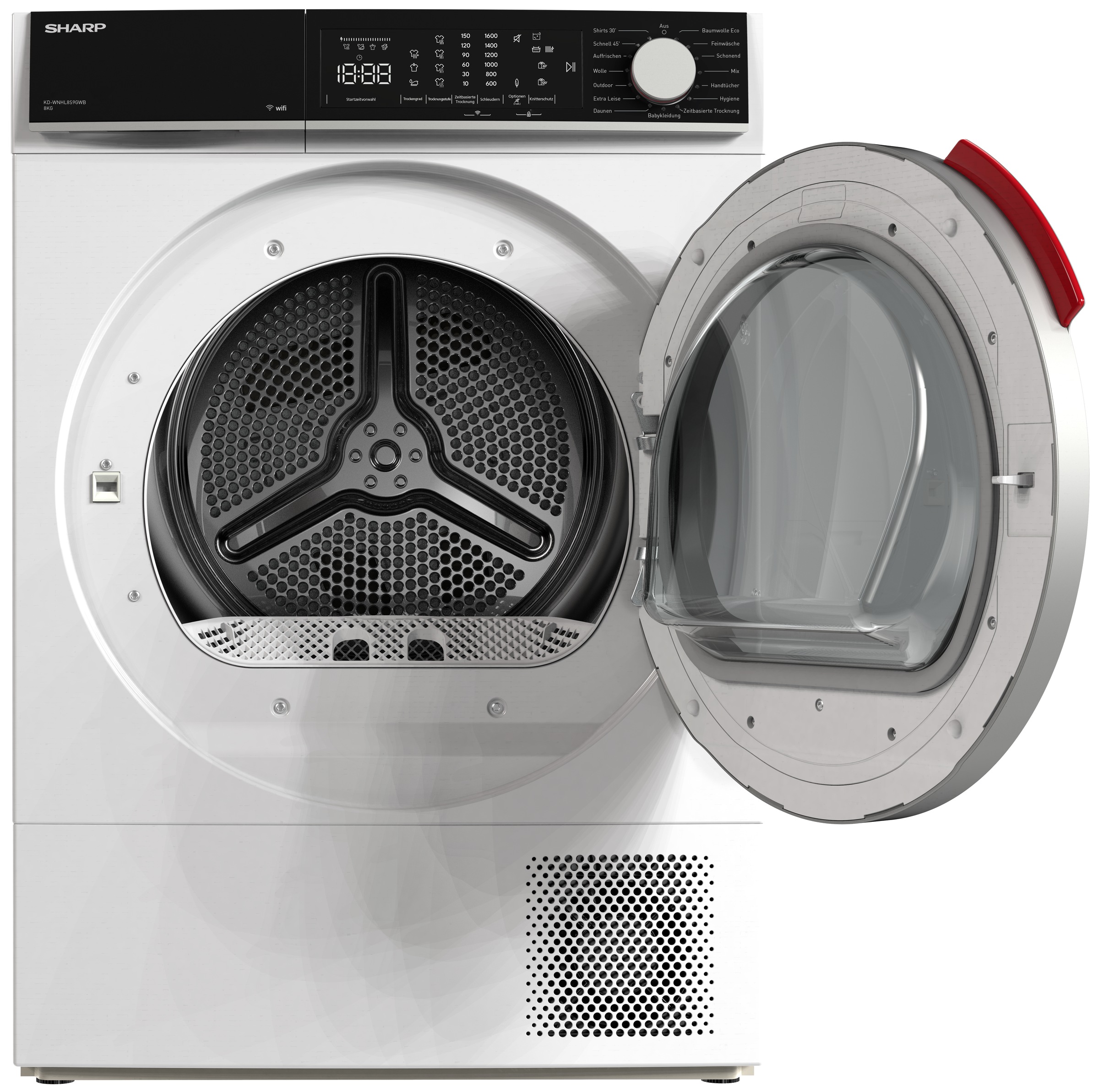 Sharp Wärmepumpentrockner »KD-WNHL8S9GWB-DE« KD-WNHL WiFi, VeeZy App-Steuerung, BubbleDrum, Sensortrocknung, 15 Programme