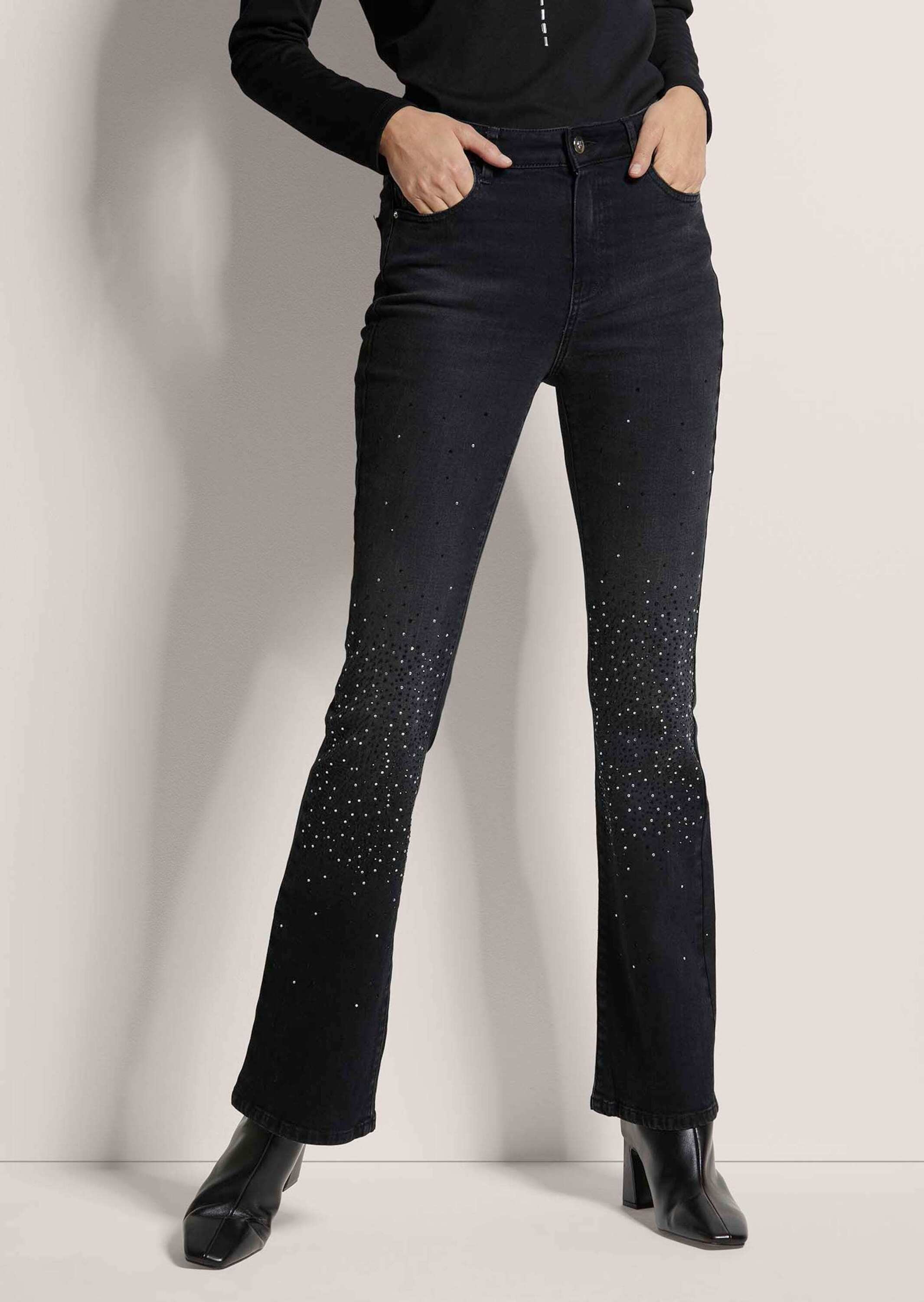 MADELEINE Regular-fit-Jeans »Jeans Bootcut-Jeans mit Strass-Deko«