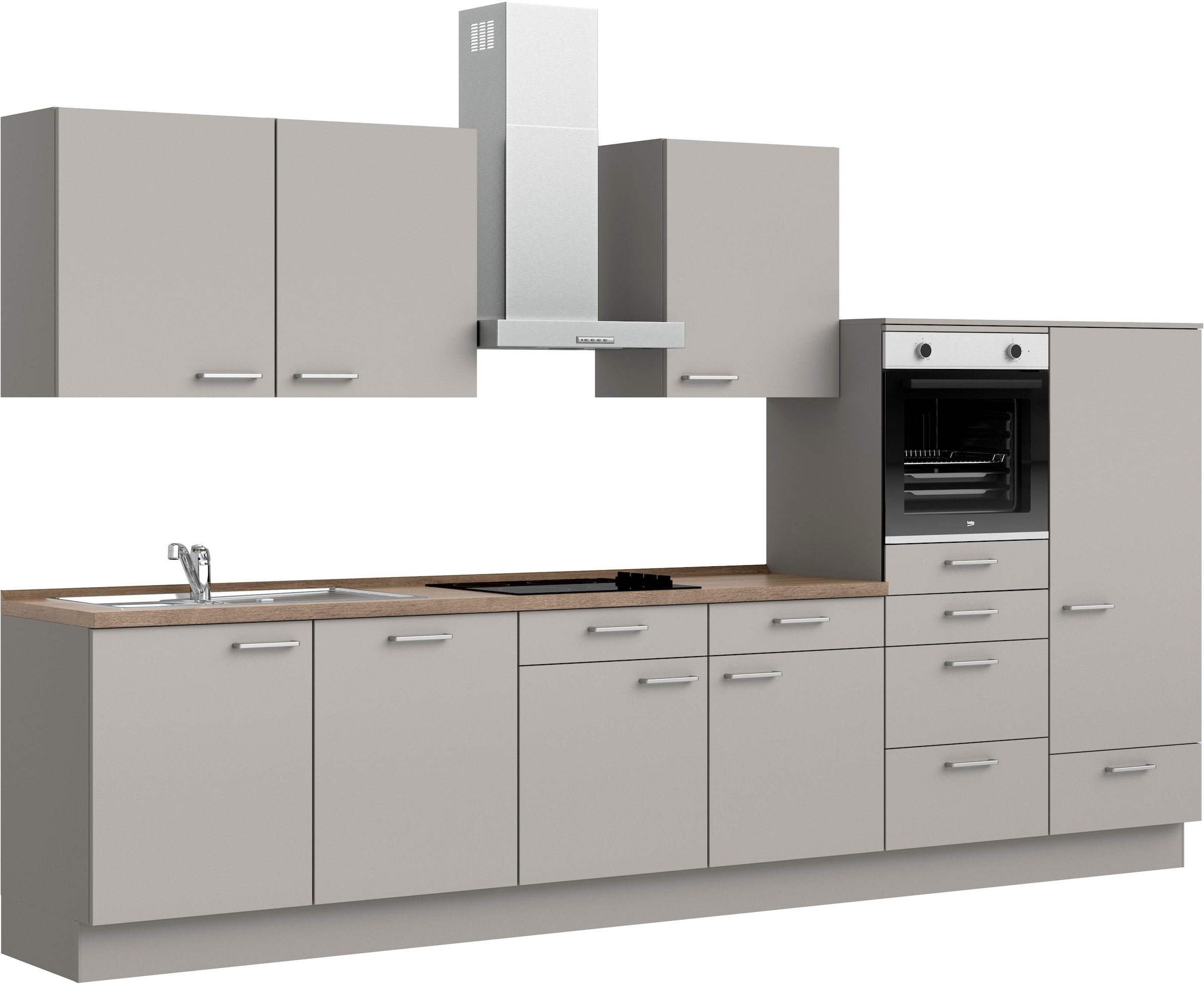 nobilia® Küchenzeile »"Touch I"«, vormontiert, Ausrichtung wählbar, Breite 360 cm, wahlw. mit E-Geräten