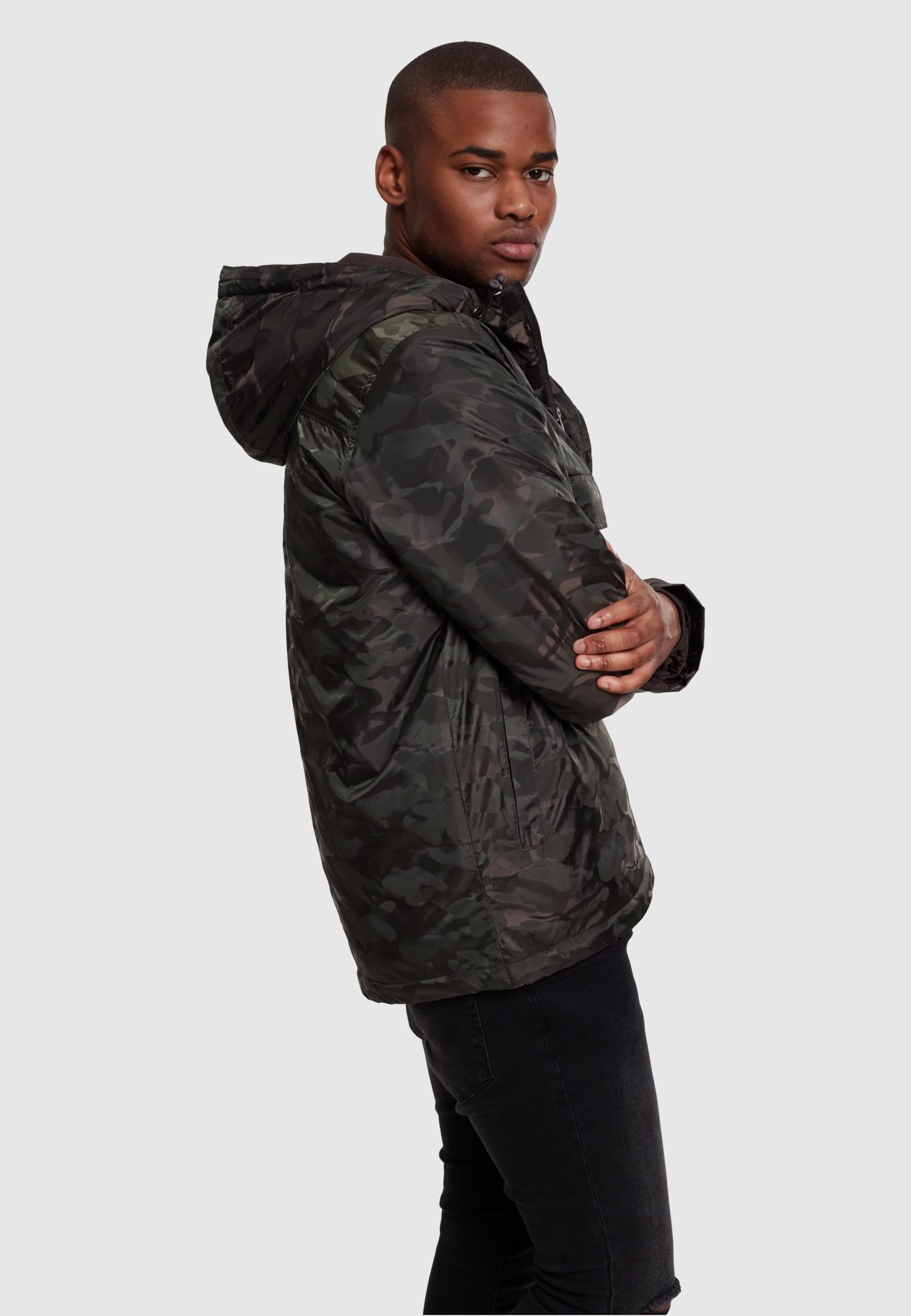 URBAN CLASSICS Anorak »Urban Classics Herren Padded Camo Pull Over Jacket«, (1 St.), mit Kapuze