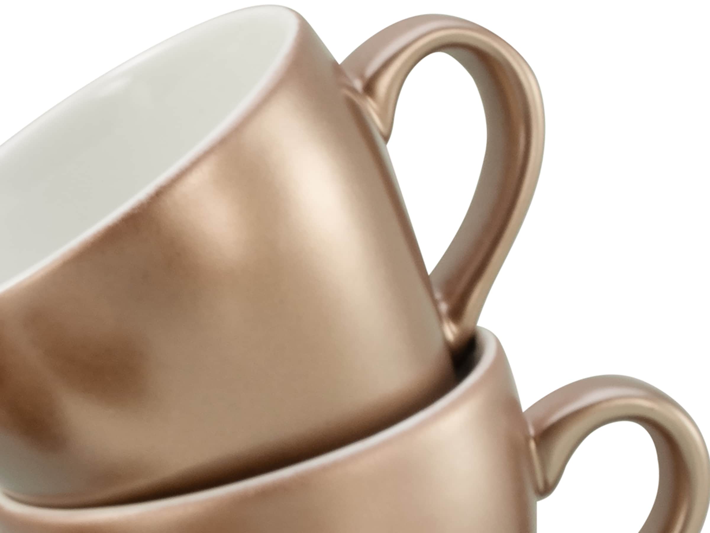 CreaTable Espressotasse »Golden Days Weiß, Espressoset, 12-tlg.«, (Set, 12 tlg.), Goldfarbene Spezialglasur