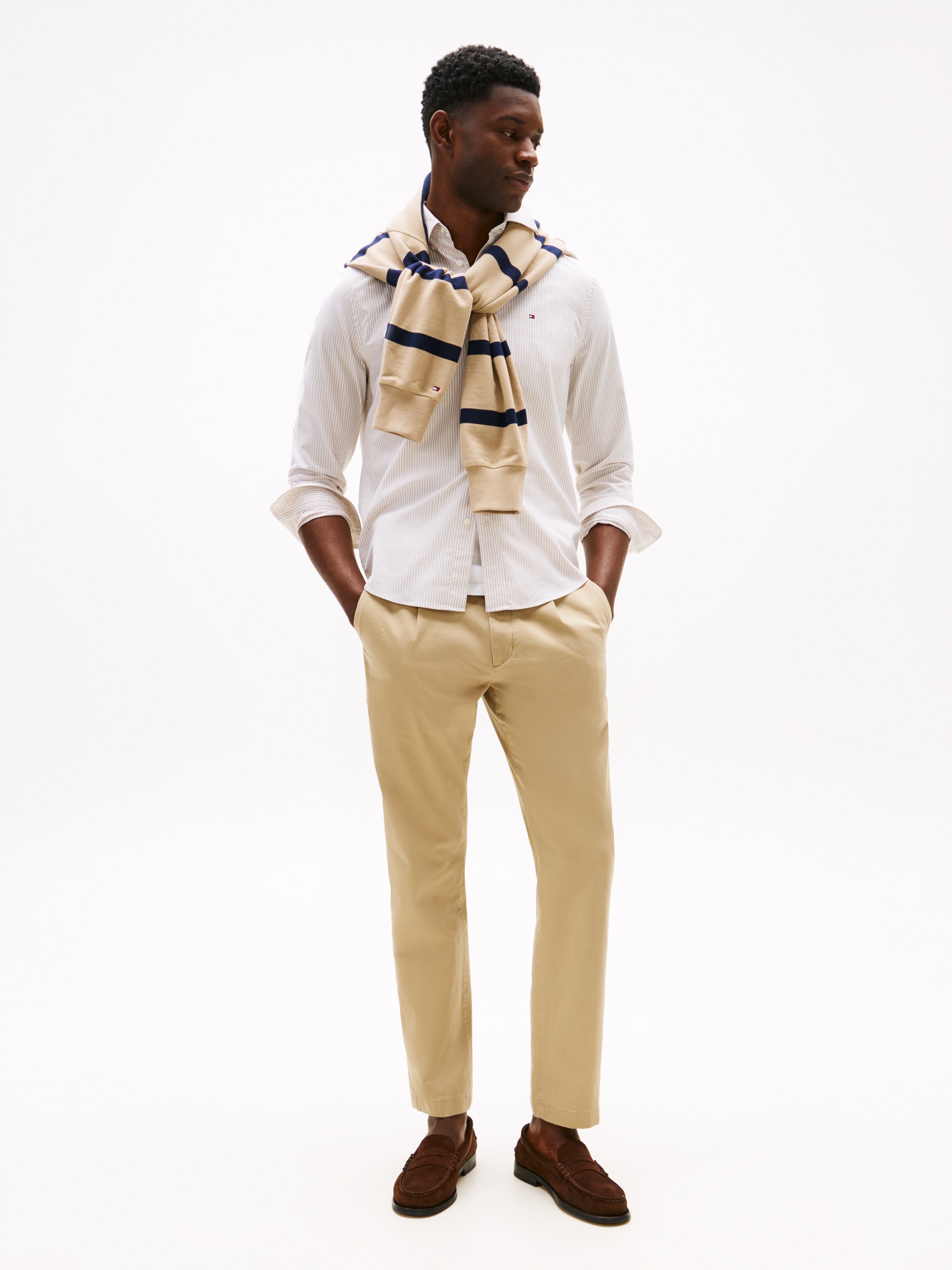 Tommy Hilfiger Chinohose »HARLEM 1PLT CHINO SATIN«, relaxed fit, Bundhalte
