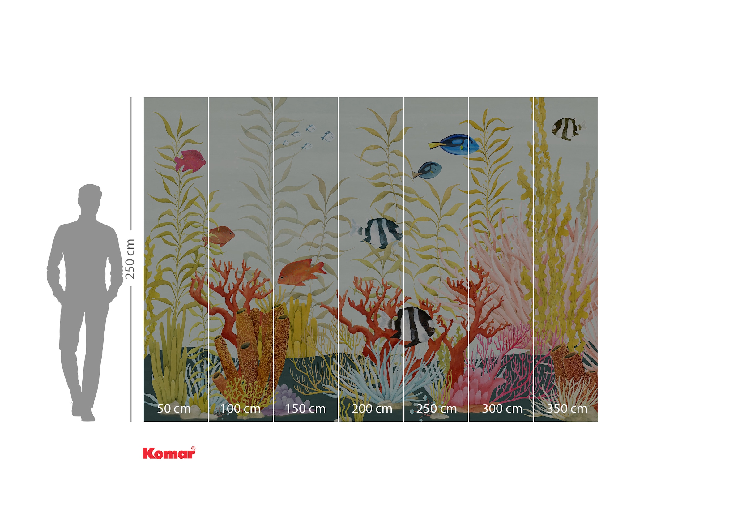 Komar Fototapete »Komar Vlies Fototapete - Coral World - Größe 350 x 250 cm«, bedruckt