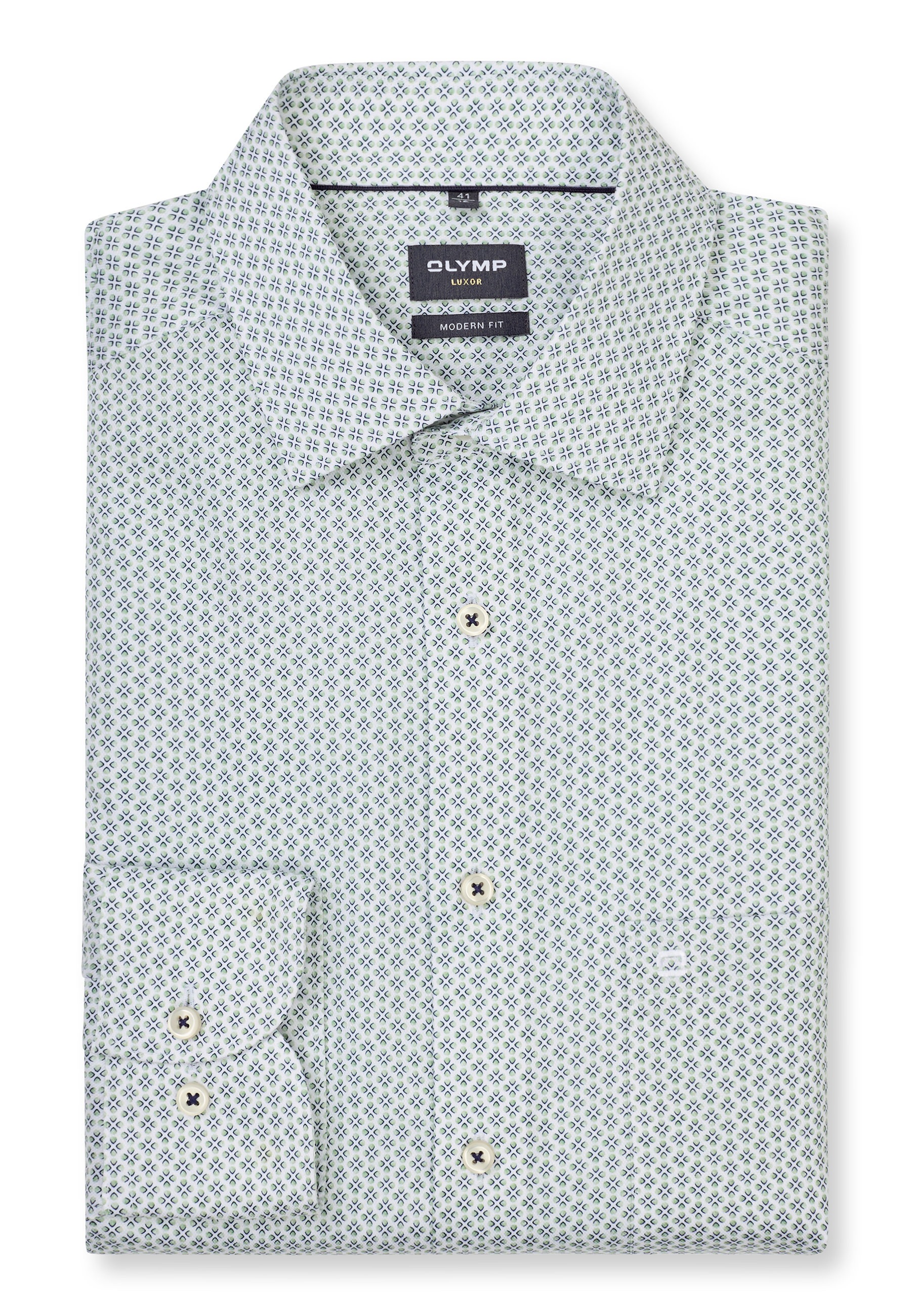 OLYMP Luxor Modern Fit Men's Shirt Light Green 41 3