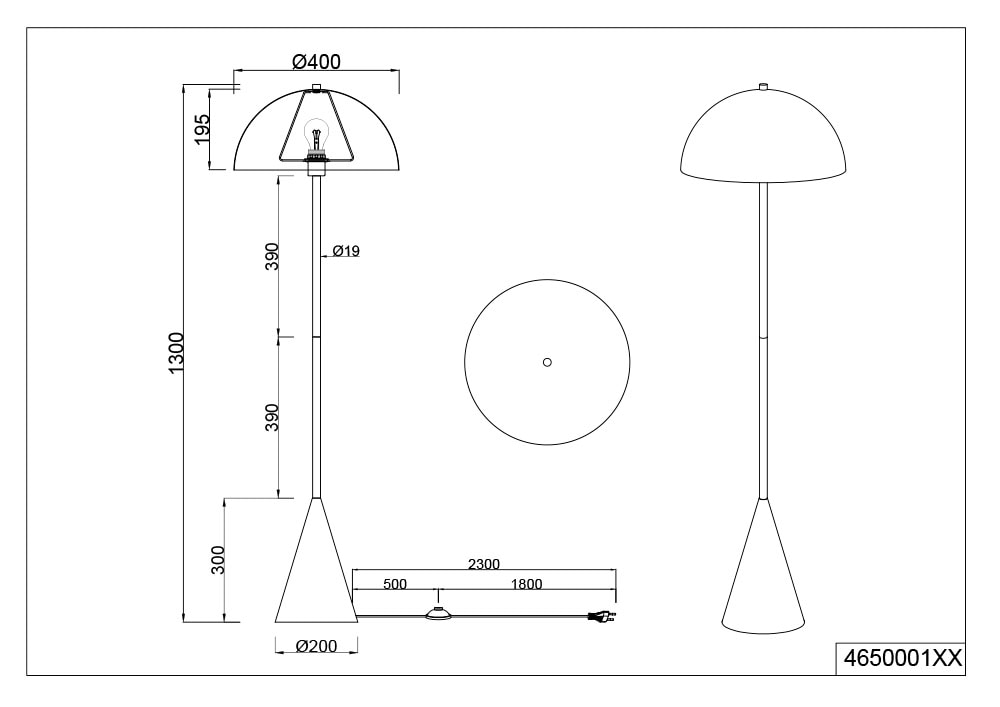 TRIO Leuchten Stehlampe »ALFIE, Metall Stehlampe Höhe 130cm Ø 40cm exkl 1x E27 max 40W« E27 1 Stk. warmweiß - kaltweiß Fußschalter ON/OFF, aus min. 50% Recycling-Material