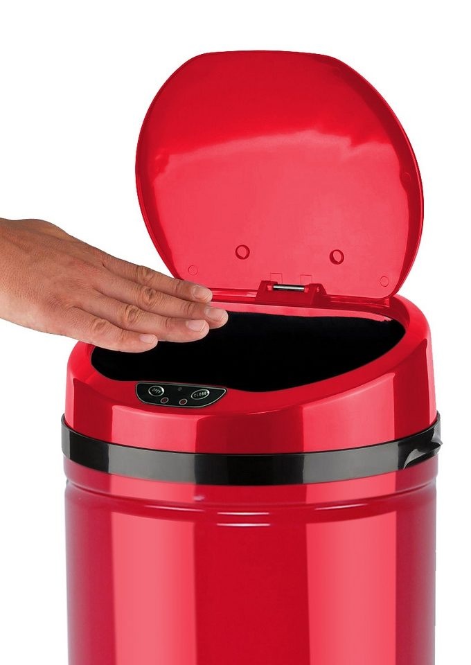 ECHTWERK Mülleimer »INOX RED«, 1 Behälter, Infrarot-Sensor, Korpus aus Edelstahl, Fassungsvermögen 42 Liter