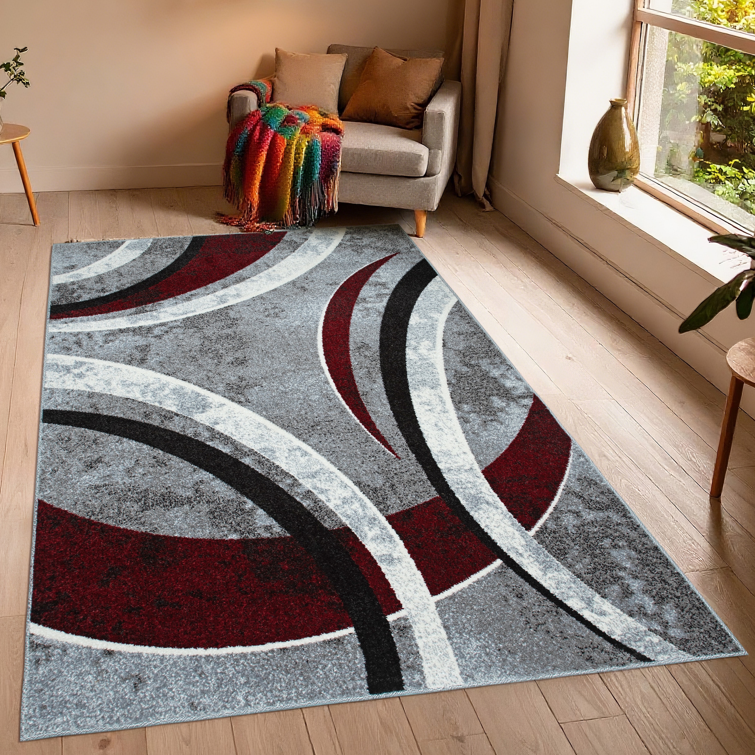 OTTO home Teppich »Flow, geometrisches Design« rechteckig 9 mm Höhe grafisch, abstrakt, elegant, Wohnzimmer, Schlafzimmer