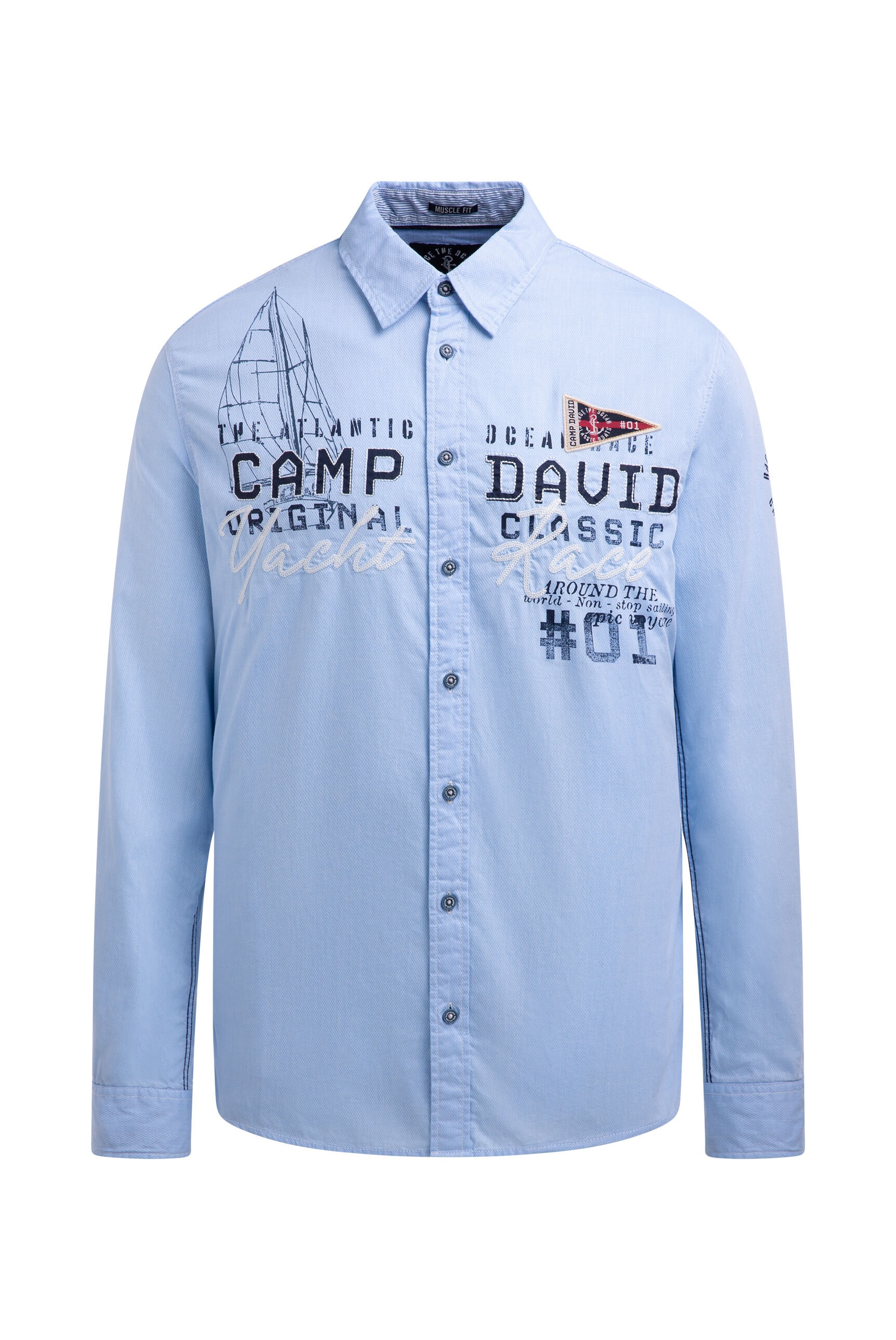 CAMP DAVID Langarmhemd mit Kentkragen