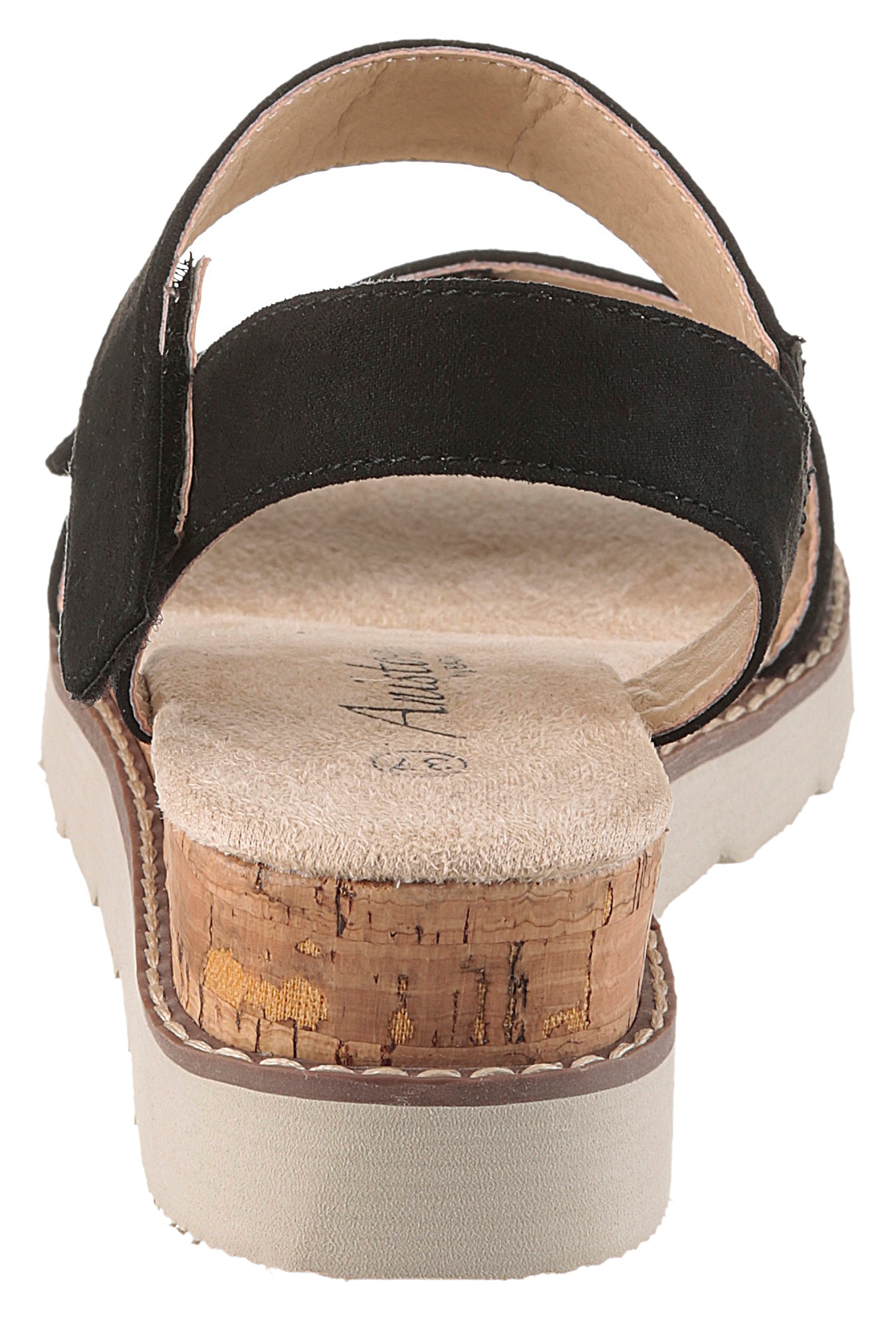 Sandale ANISTON SHOES, Herren, Gr. 41, schwarz, Textil, Schuhe Sandale, Sommerschuh, Klettschuh, Keilabsatz - NEUE KOLLEKTION 3