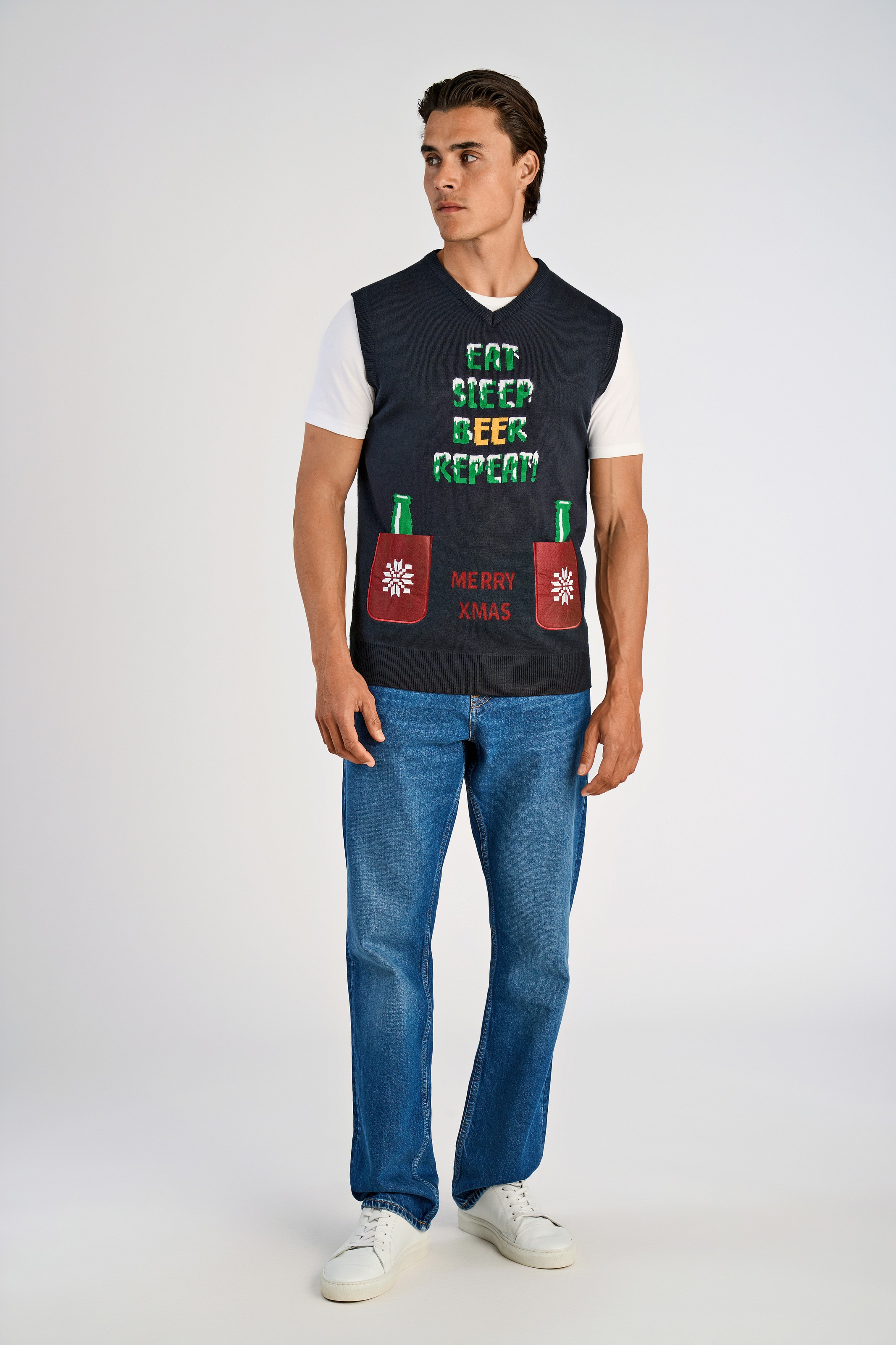 LINDBERGH Pullunder mit weihnachtlichem Intarsien Muster