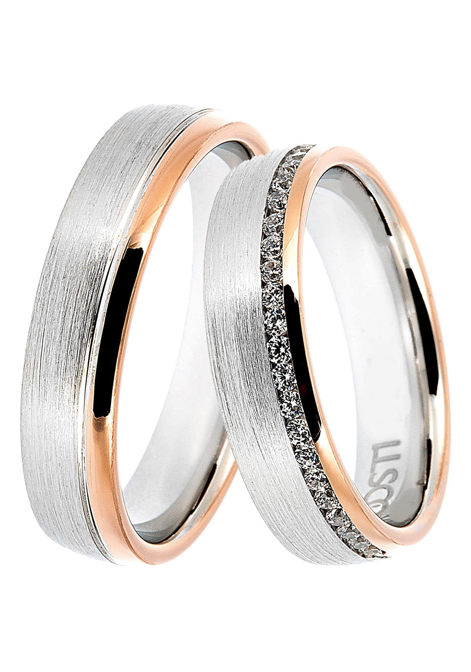 DOOSTI Trauring »Schmuck Geschenk Silber 925 Trauring Ehering Partnerring LIEBE«, Made in Germany - wahlweise mit oder ohne Zirkonia