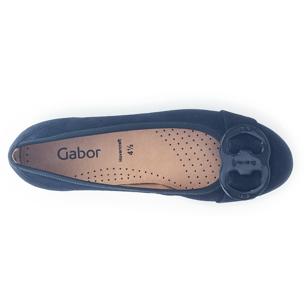 Gabor Ballerina, Flache Schuhe, Slipper mit Hovercraft Luftkammern-Laufsohle