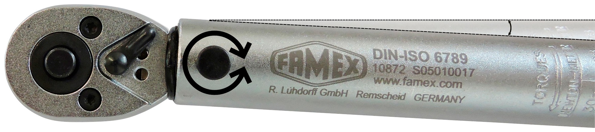 FAMEX Drehmomentschlüssel »10869 - PROFESSIONAL (3/8-Zoll)-Antrieb, - auf 10 | 20-110 BAUR Rechnung Nm R+L«, mm