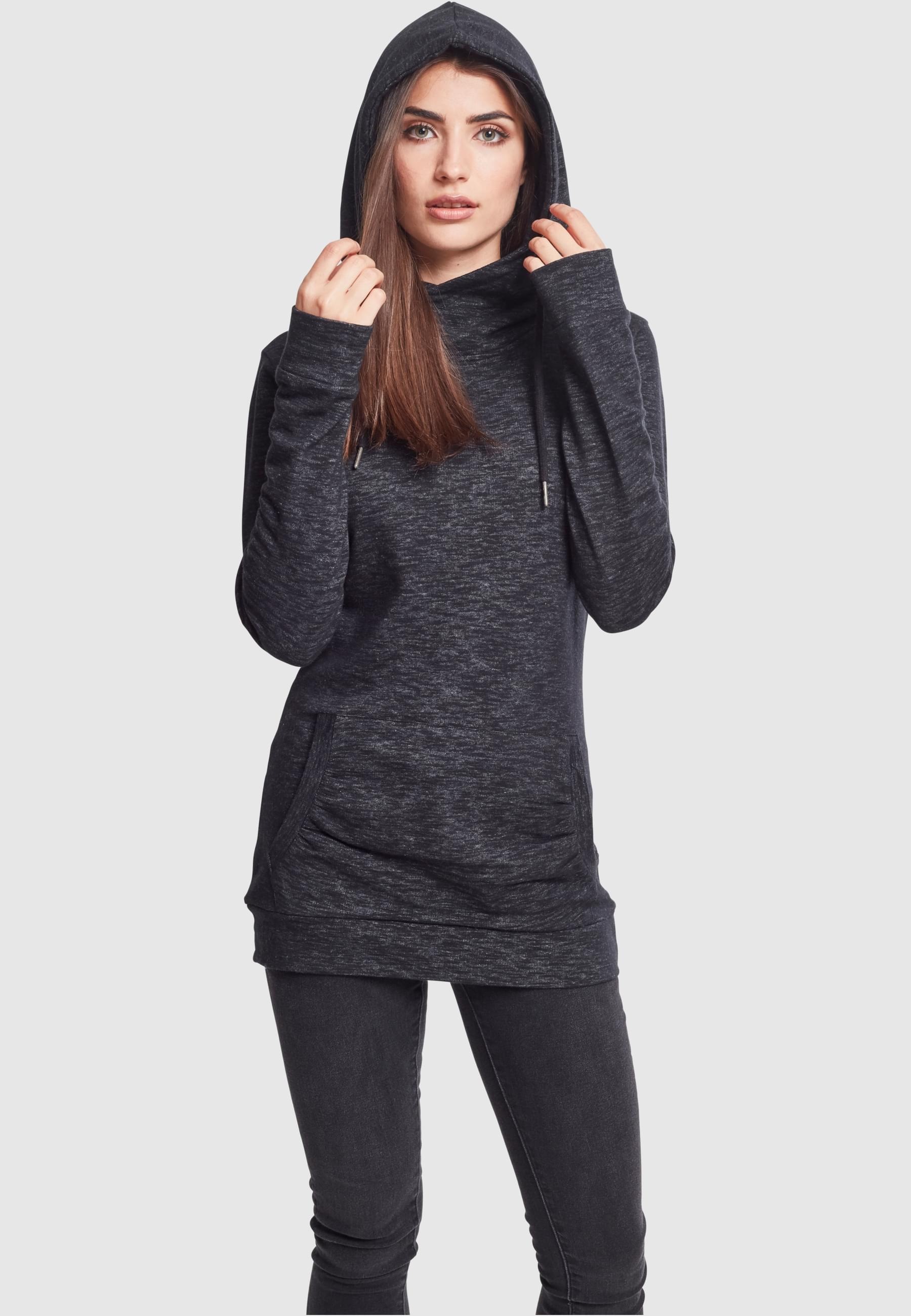URBAN CLASSICS Rundhalspullover »Urban Classics Damen Ladies Slub Terry High Neck Hoody«, (1 tlg.)