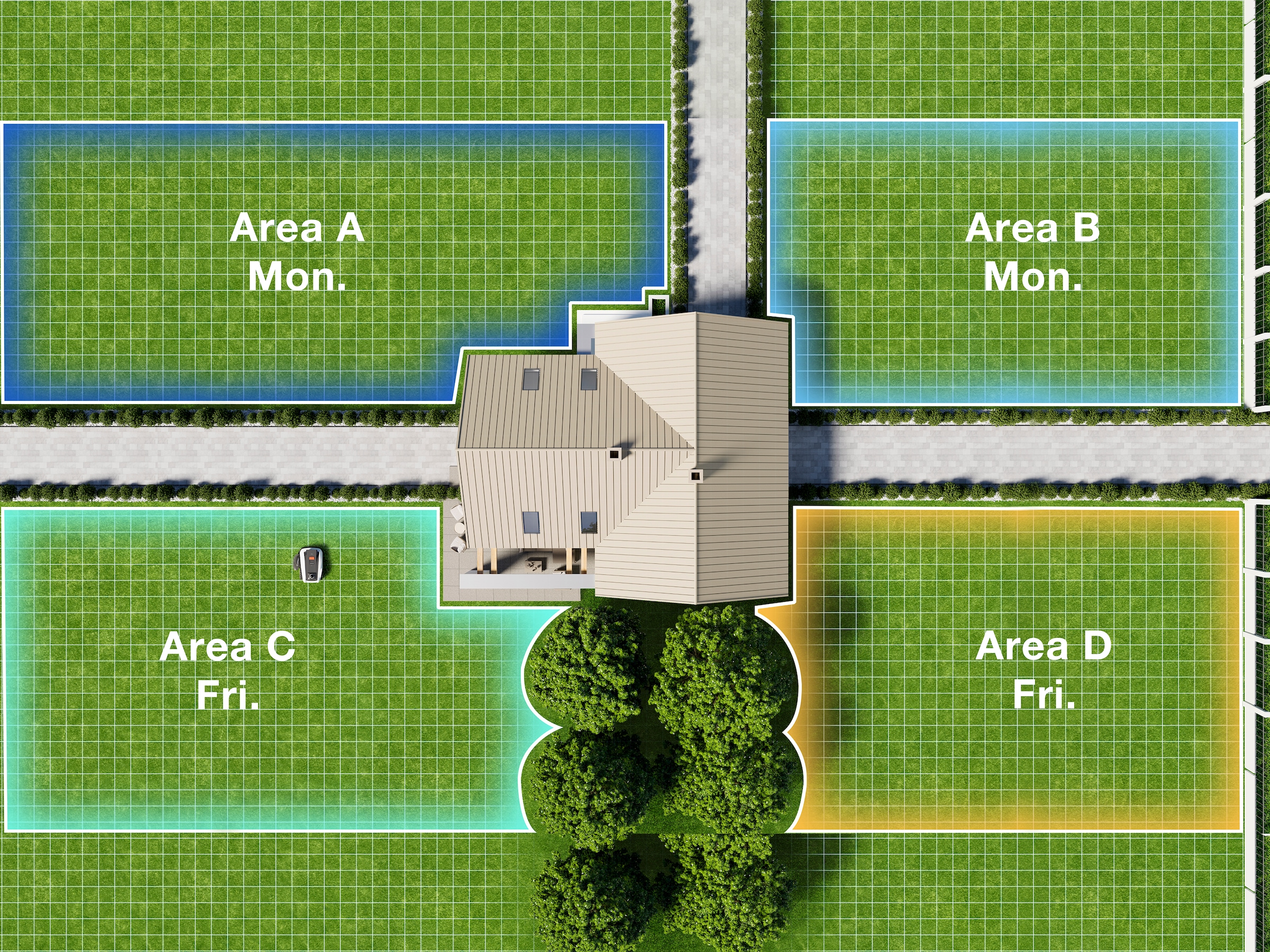 ECOVACS Rasenmähroboter »GOAT O1200 LiDAR PRO« Trimmer (8500 rpm),   mit bahnbrechender Dual-LiDAR Navigation für Gärten