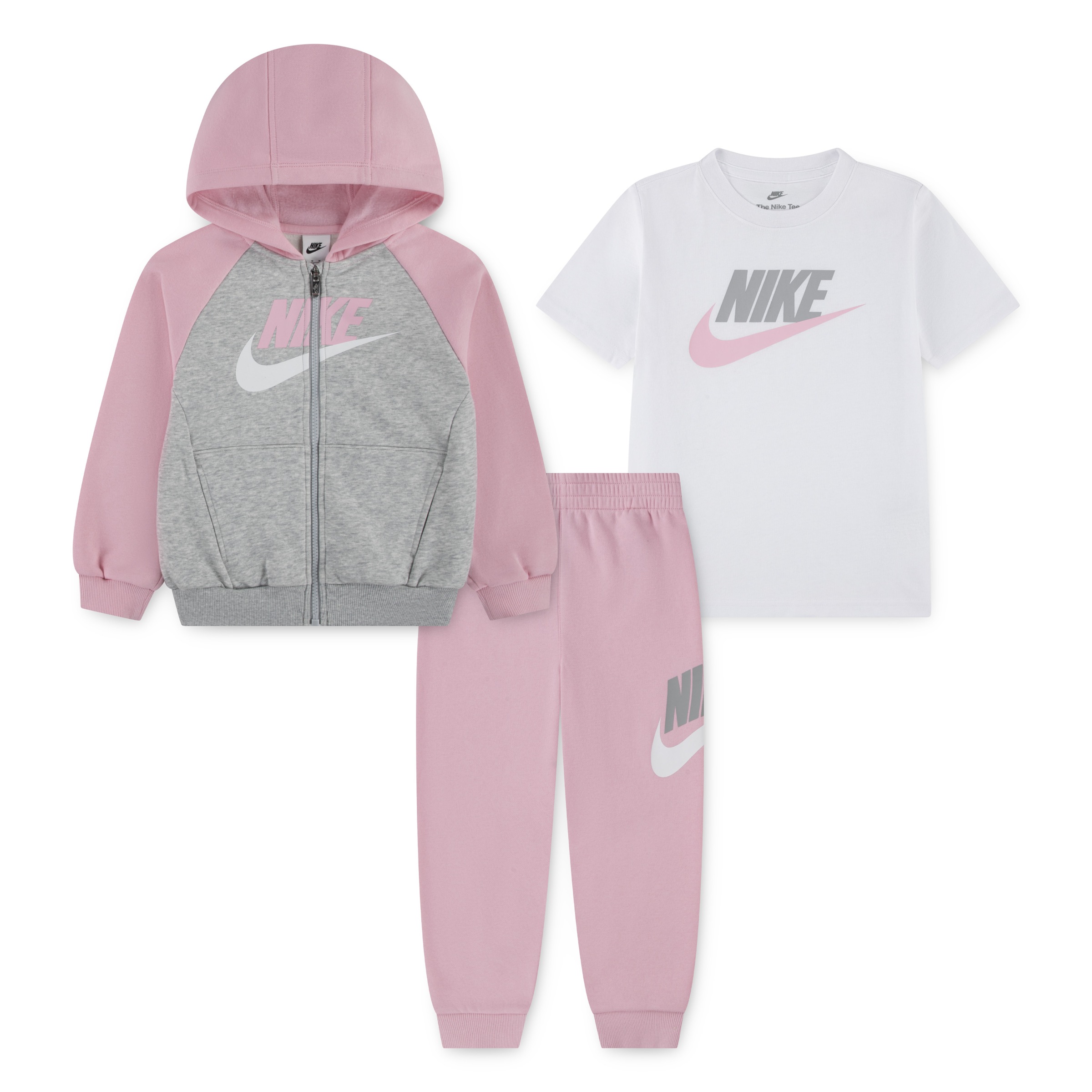 NIKE SPORTSWEAR Jungen Jogginganzug "NKN COLOR BLOCKED HBR JOGGER S"medium soft p, Gr. 122, Obermaterial: 60% Baumwolle, 40% Polyester, Sportanzüge,