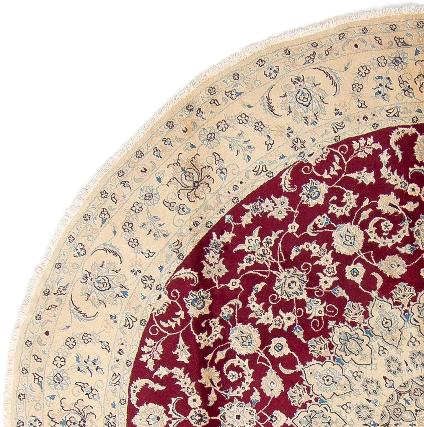 morgenland Wollteppich »Nain Medaillon Rosso scuro 242 x 242 cm«, rund, Unikat mit Zertifikat