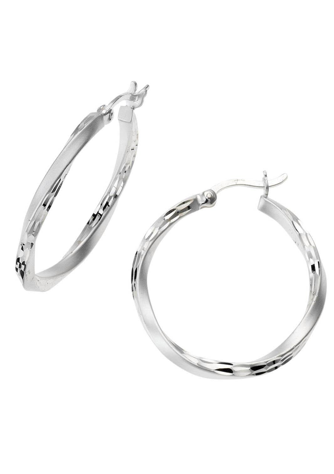 Firetti Paar Creolen »Schmuck Geschenk Silber 925 Basic diamantiert«