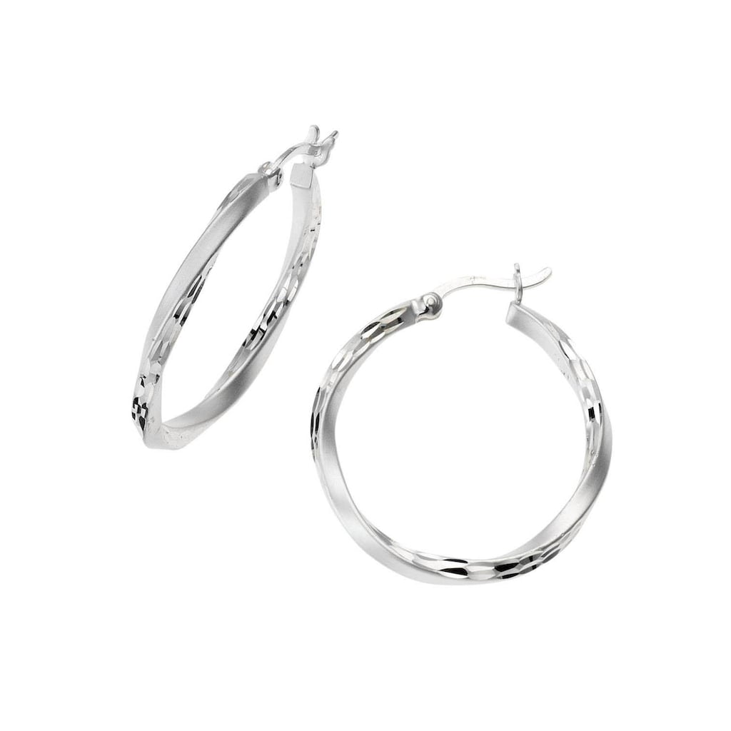 Firetti Paar Creolen »Schmuck Geschenk Silber 925 Basic diamantiert«