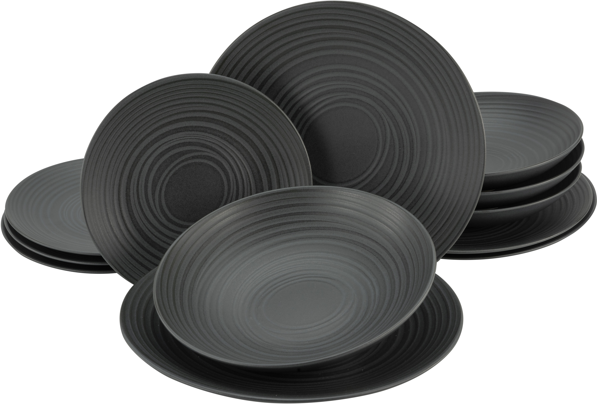 Tafelservice »Geschirr-Set Lava Stone«, (Set, 12 tlg., Teller Set für 4 Personen),...