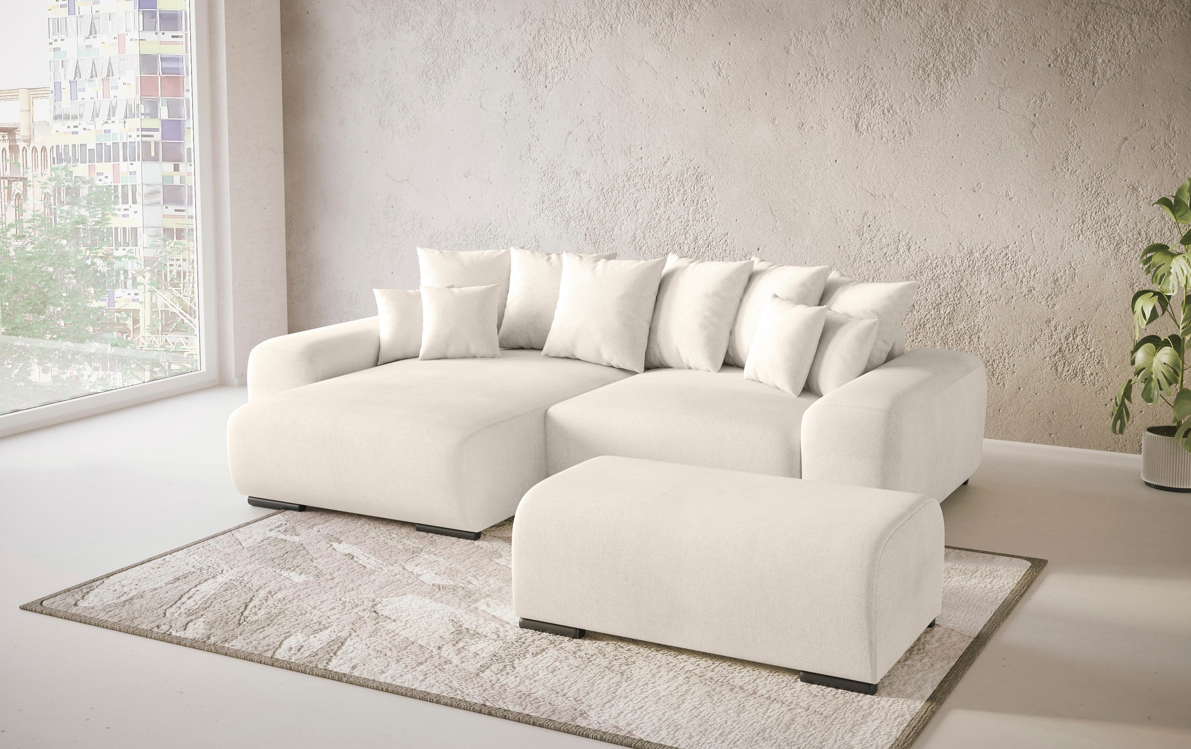 Mr. Couch Polsterecke »Sundance, L-Form«, Dauerschläfer mit Bett, Bettkasten, bis 140 kg belastbar
