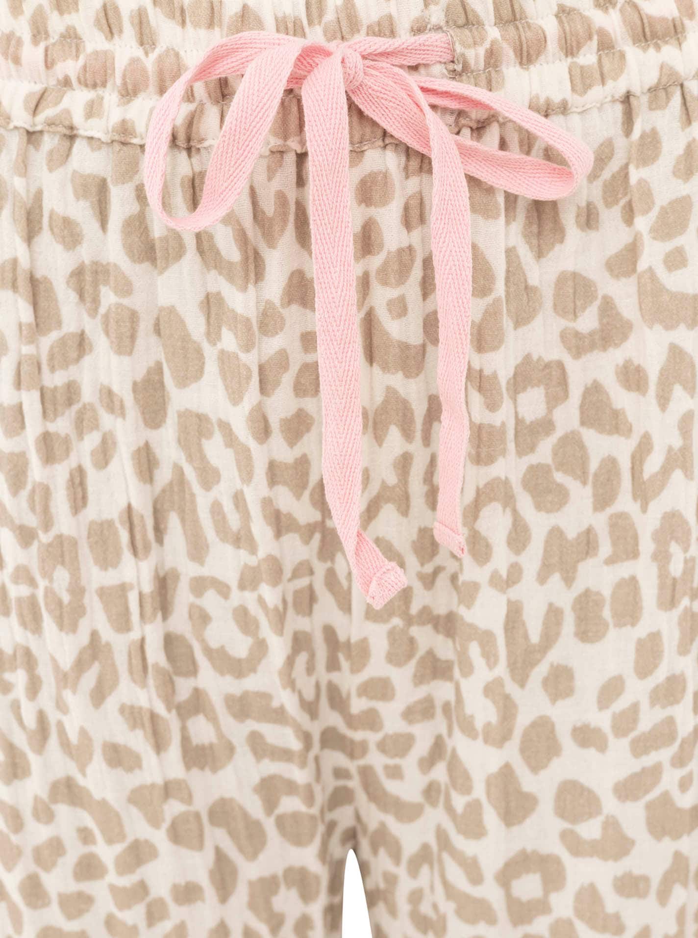 Zwillingsherz Pyjama »Classic Leo« 2 Leo-Muster, Oberteil mit Knöpfen, Hose mit elastischem Bund