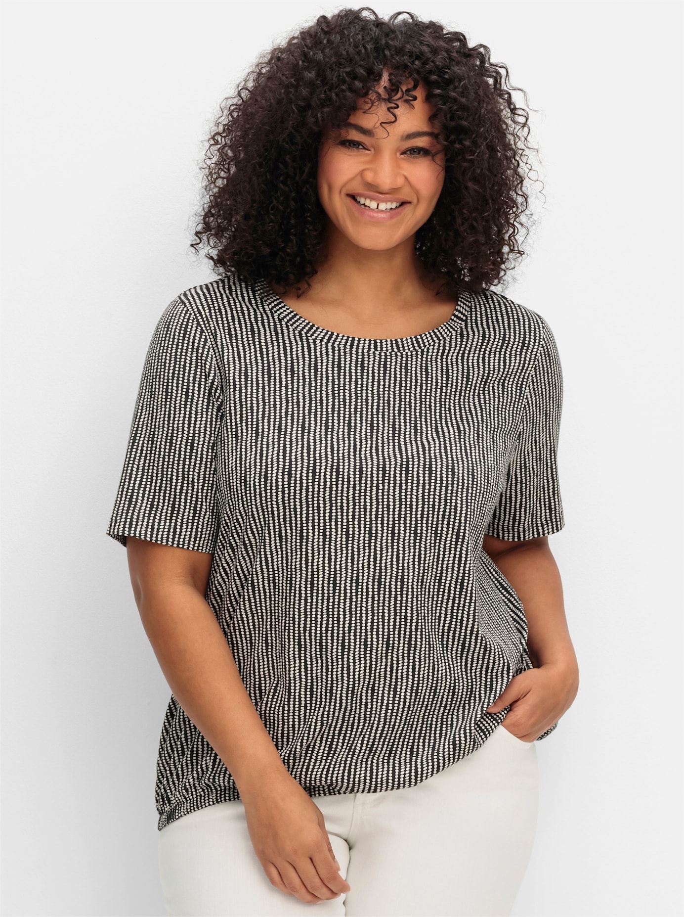 Sheego Kurzarmshirt "Rundhalsshirt", 1 Stk. günstig online kaufen