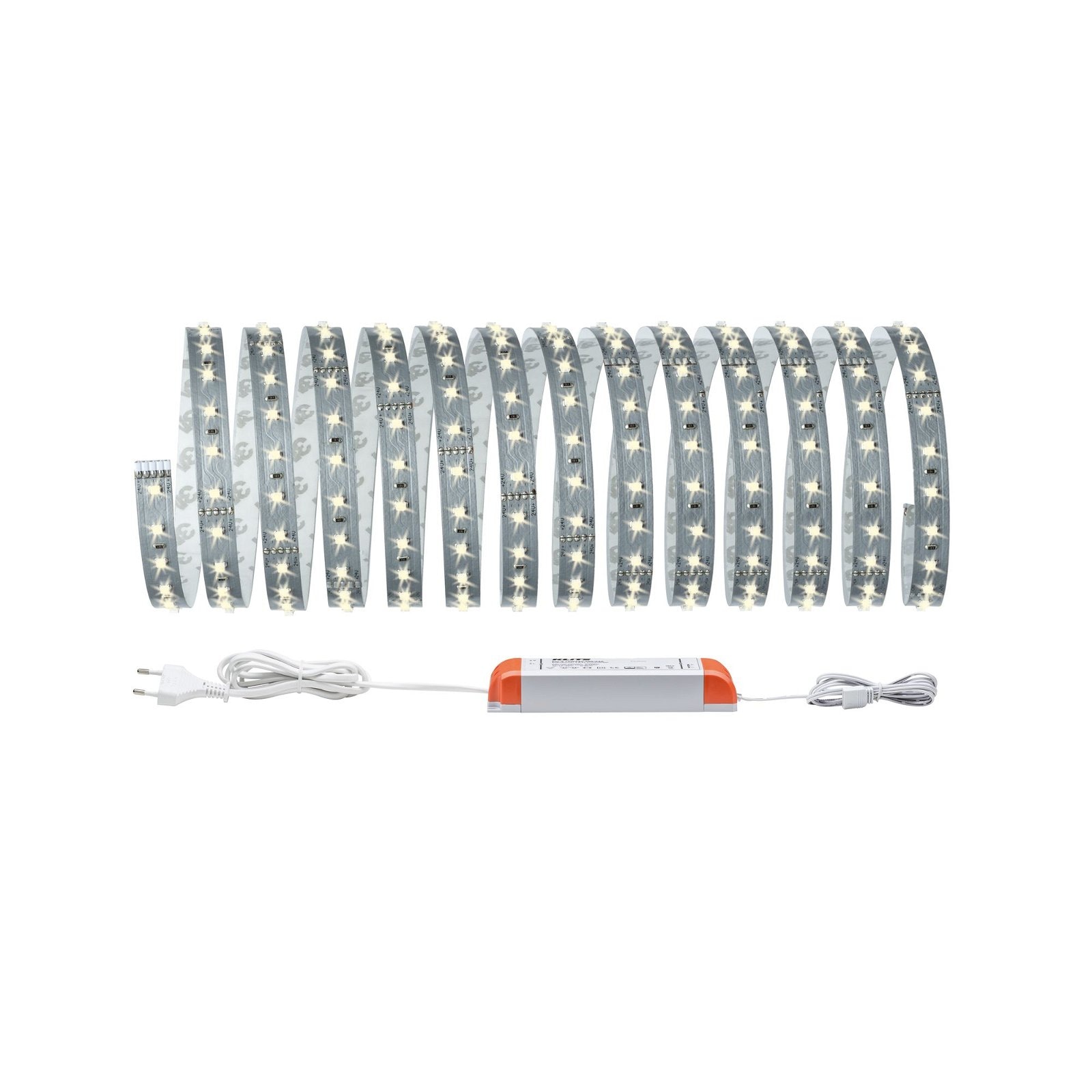 Paulmann LED-Streifen »MaxLED 500 Basisset 5m IP20 2700K 30W 230/24V 60VA Silber«, 1 St.-flammig