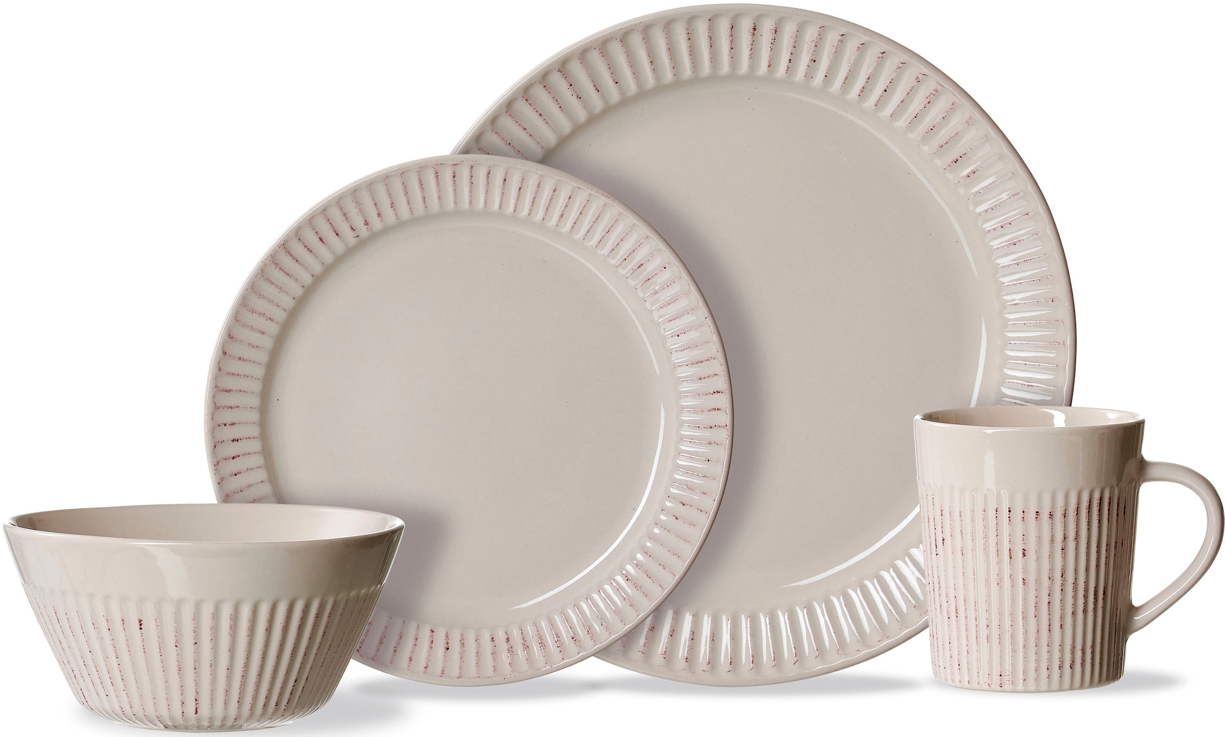 Ritzenhoff & Breker Kombiservice "Kreta," Geschirr-Set, Streifenrelief, erd günstig online kaufen