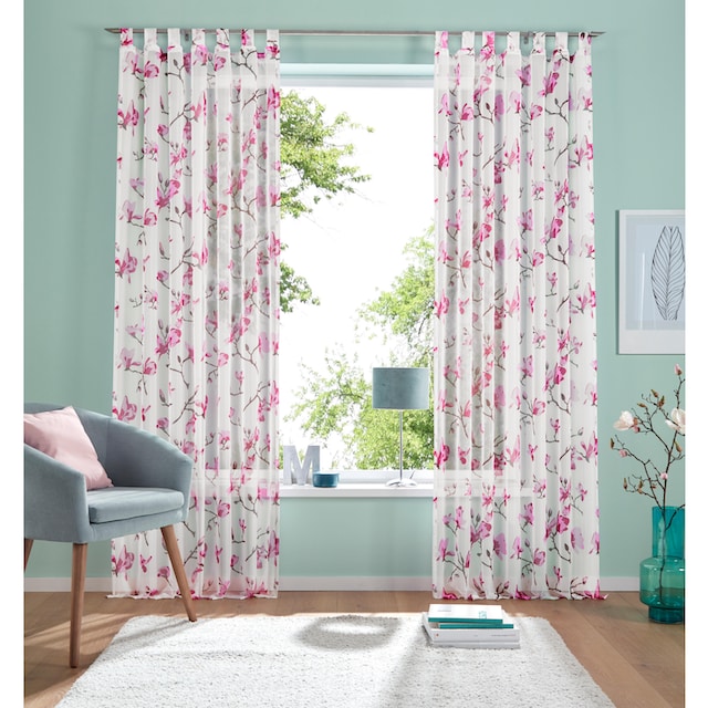 my home Gardine »Orchidee«, (1 St.), Transparent, Voile, Polyester auf  Rechnung | BAUR