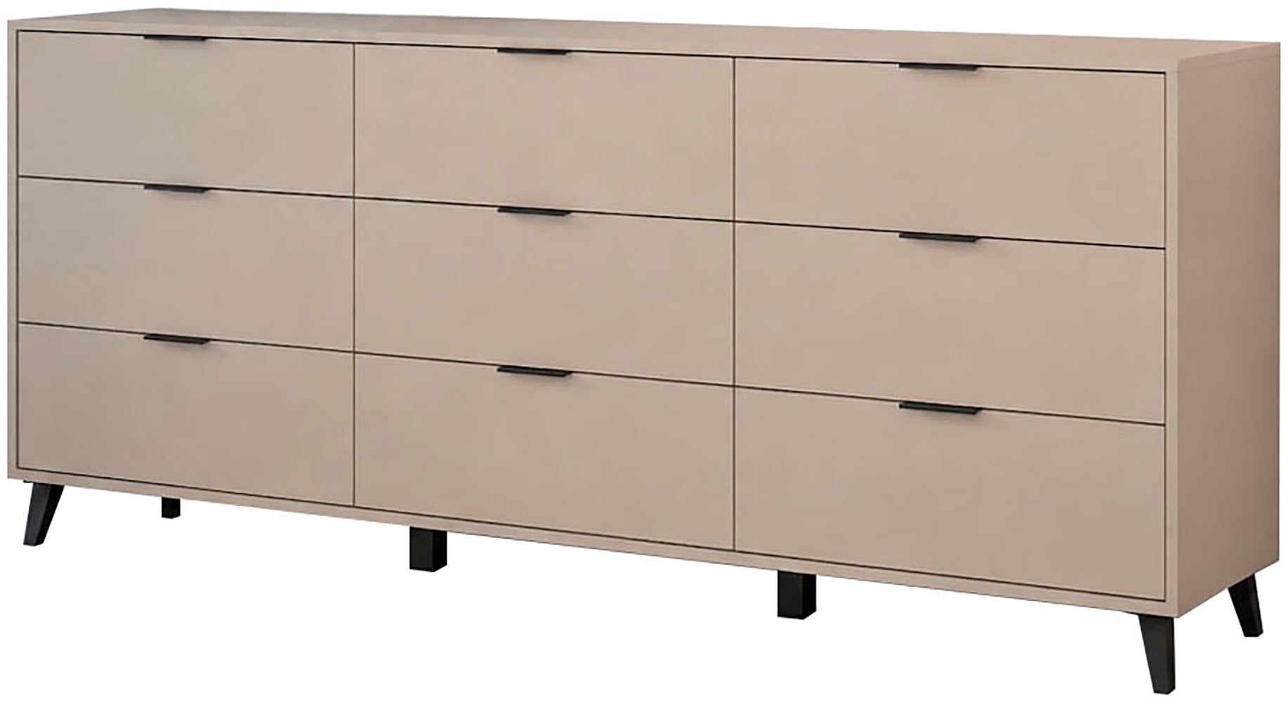 OTTO home "Oslo, B/H/T: 180/76/39,5 cm" Vollauszug, hohe Füße und Griffleisten für mehr Komfort