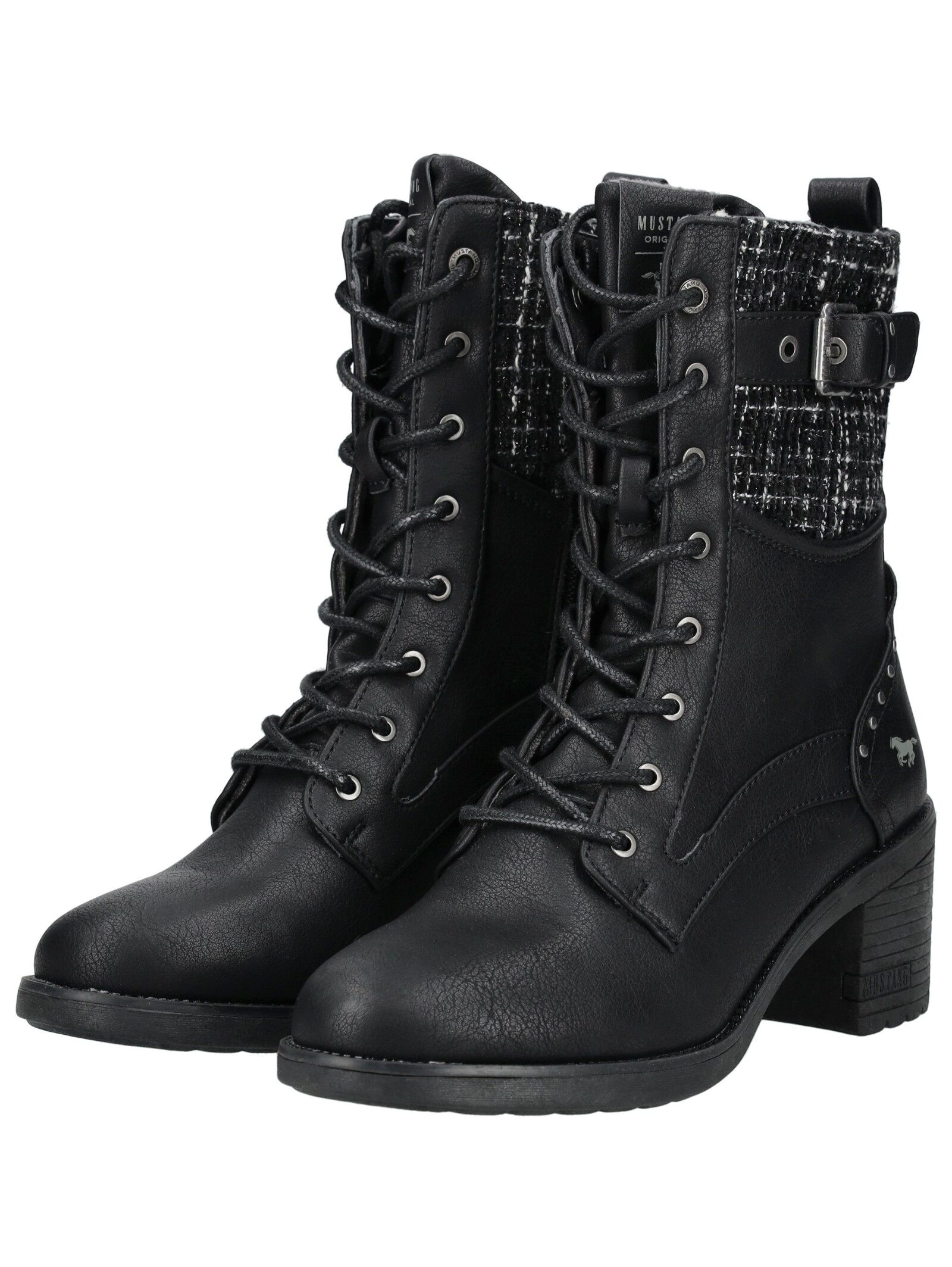 Mustang Shoes Schnürstiefelette »Mustang Shoes Stiefelette Lederimitat/Textil«