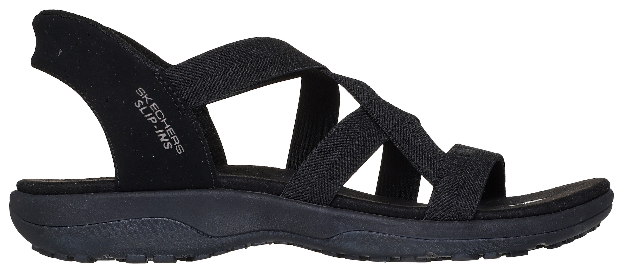 Skechers Sandale »REGGAE SLIM-STRETCH FLEX«, Flats, Trekking Sandale mit Slip-ins Funktion