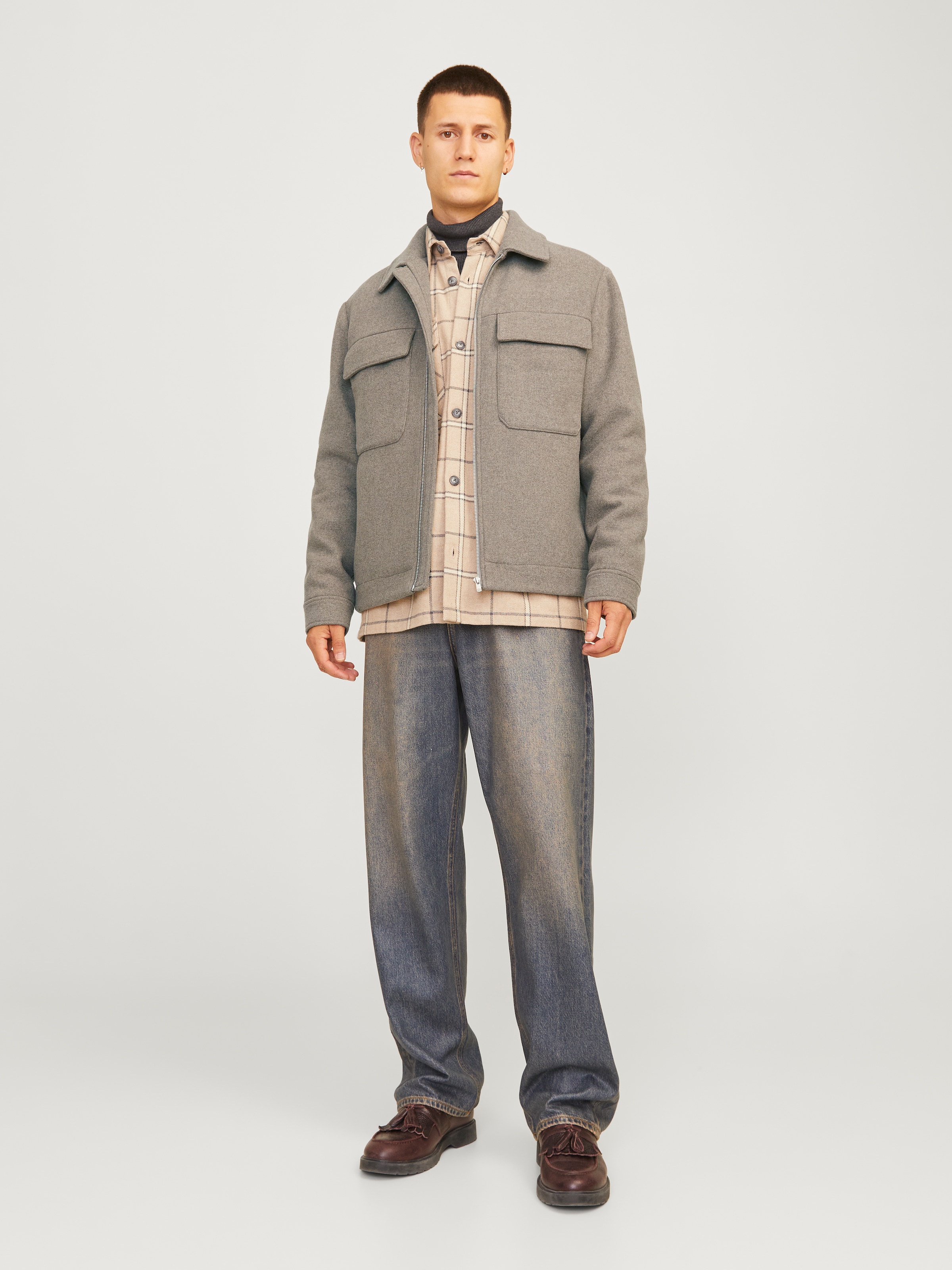 Jack & Jones Wolljacke »JPRCCRUSSEL WOOL BLEND JACKET SN«, ohne Kapuze