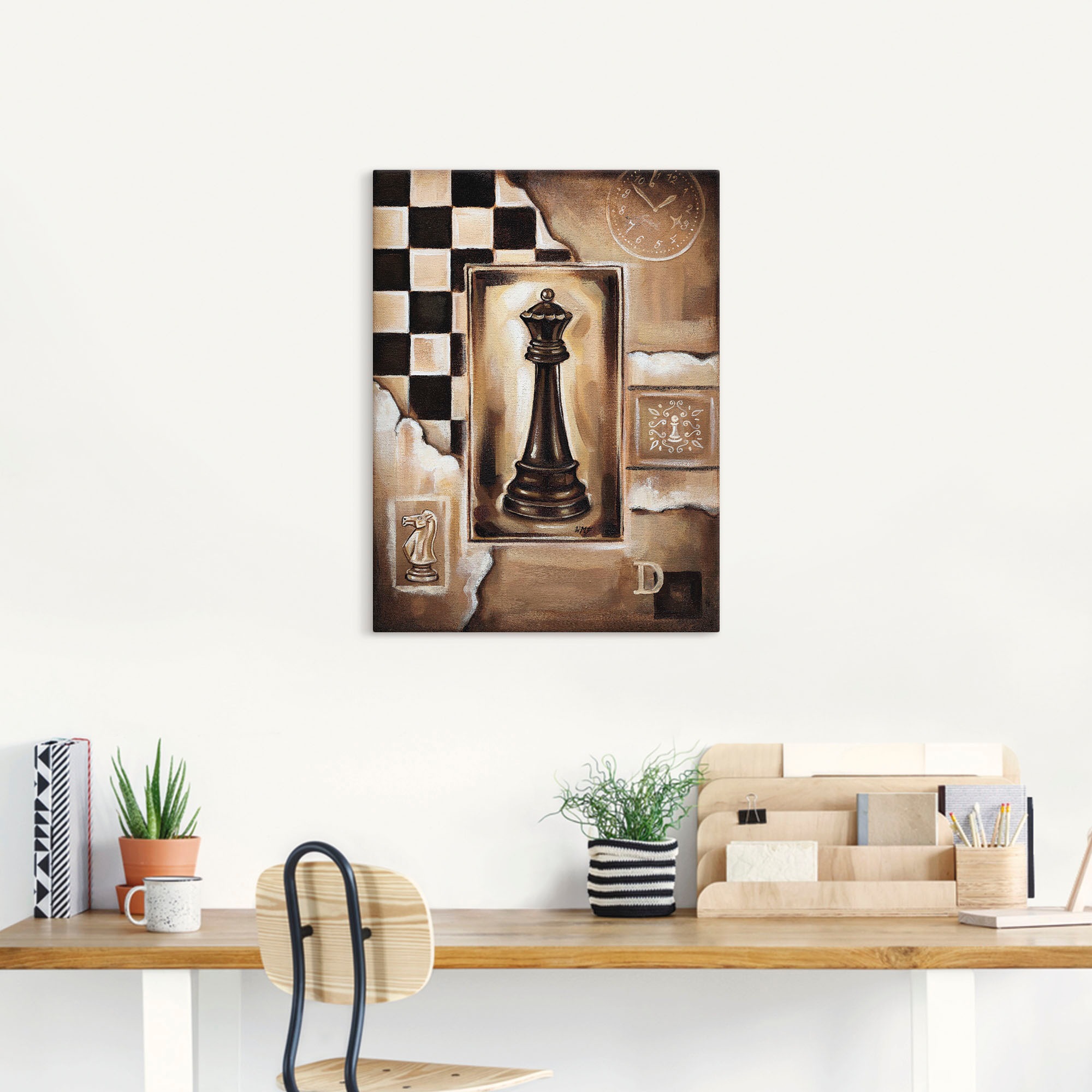 Artland Leinwandbild »Schach Königin« Schach 1 Stk. tlg. auf Holzrahmen gespannt