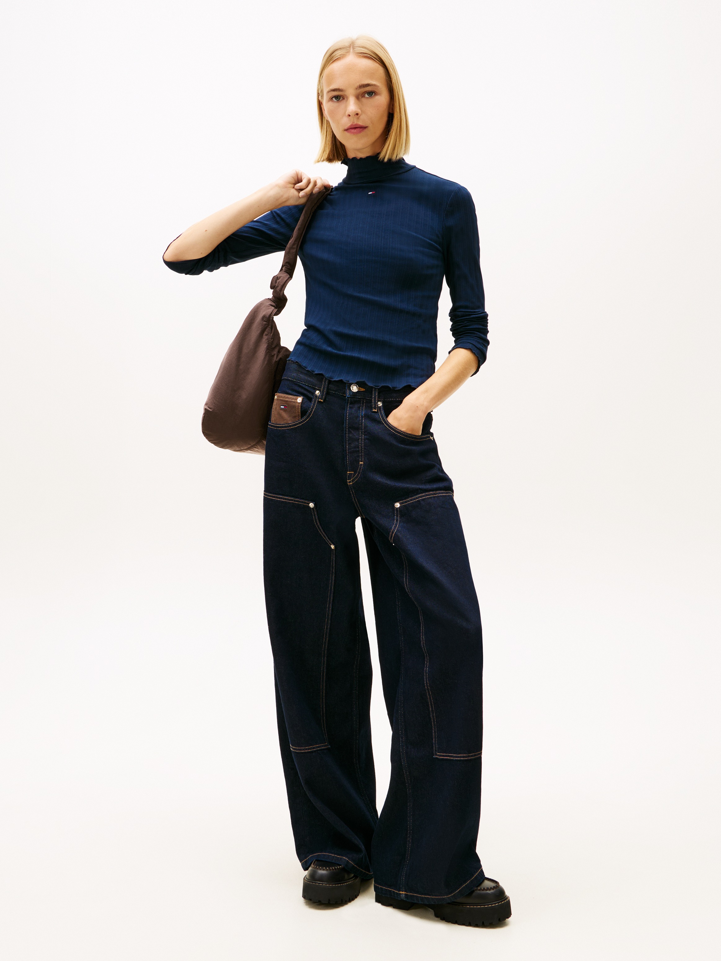 Thumbnail - Tommy Jeans Langarmshirt "TJW SLIM RIB LETTUCE EDGE LS" Packung, 3 tlg. in gerippter Struktur