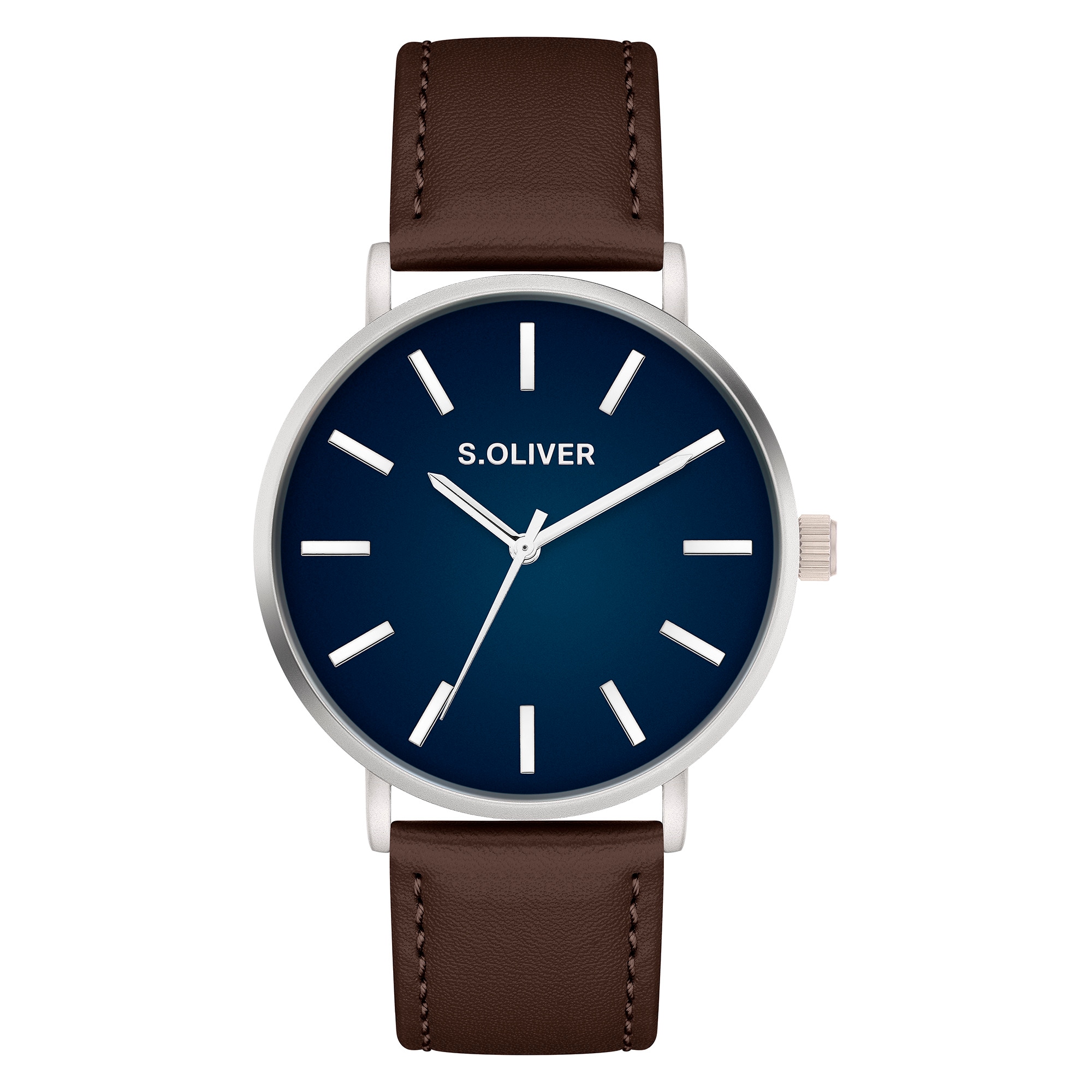 s.Oliver Quarzuhr »Basic Leather« Armbanduhr, Herrenuhr, analog