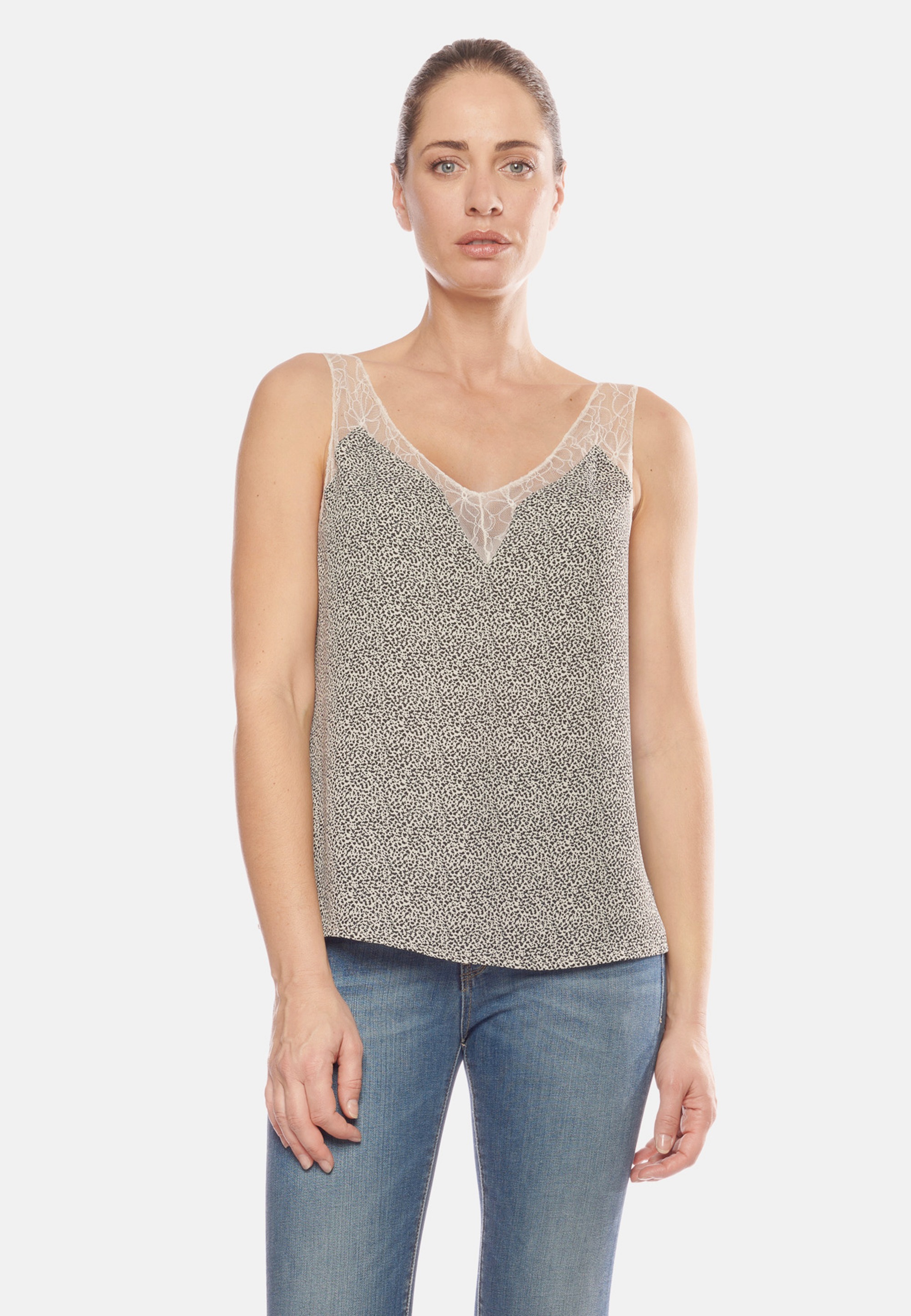 Le Temps Des Cerises Trägertop mit zarter Spitze