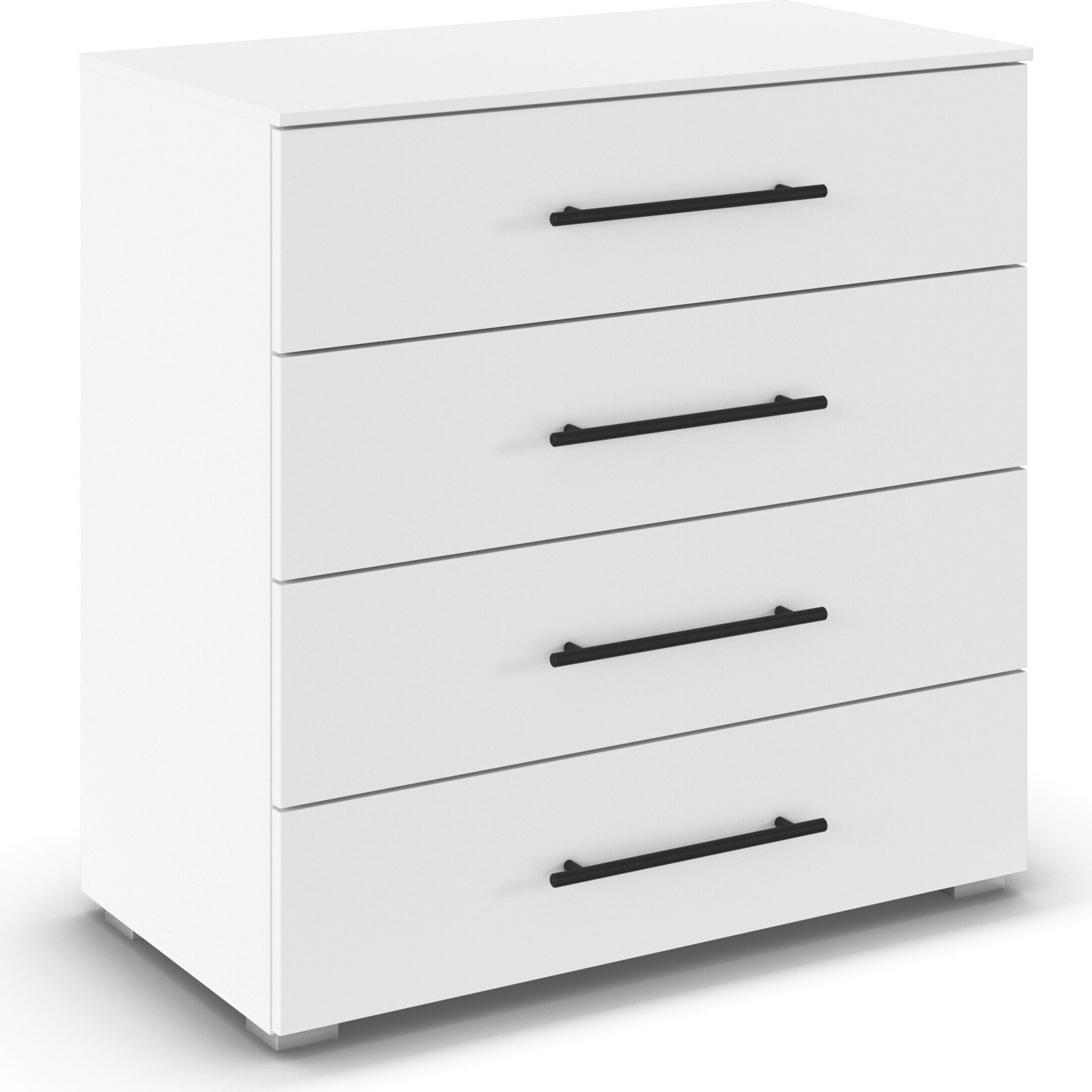 OTTO home Schubkastenkommode "Highboard Sideboard Schubladenkommode Kommode RONDO" Breiten 40 oder 80 cm / Höhe 81 cm, mit 4 geräumigen Schubladen Metallgriff in Schwarz MADE IN GERMANY