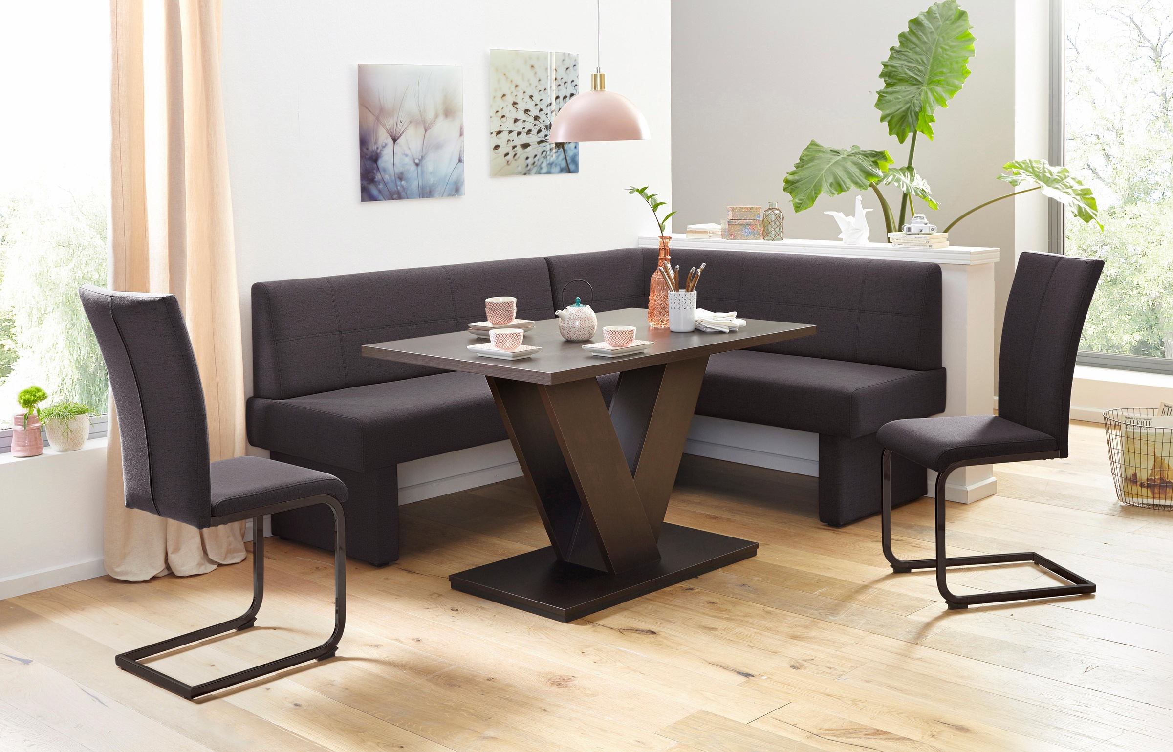 Home affaire Freischwinger "Nils" (Set) 2 Stk. Feinstruktur  Microfaser Stu günstig online kaufen